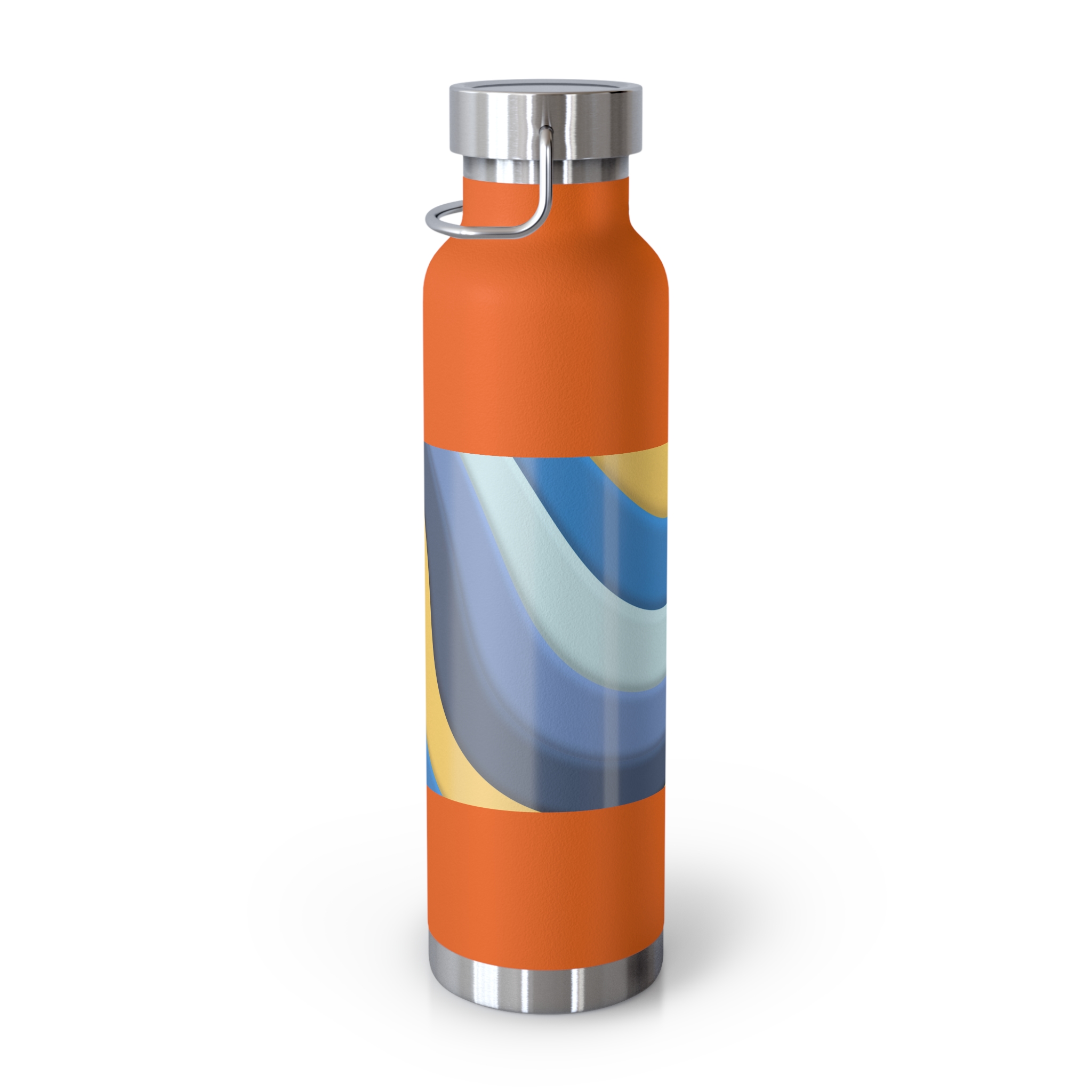 22oz Abstract Blue and Yellow Wave Vacuum Insulated Bottle - Image 23