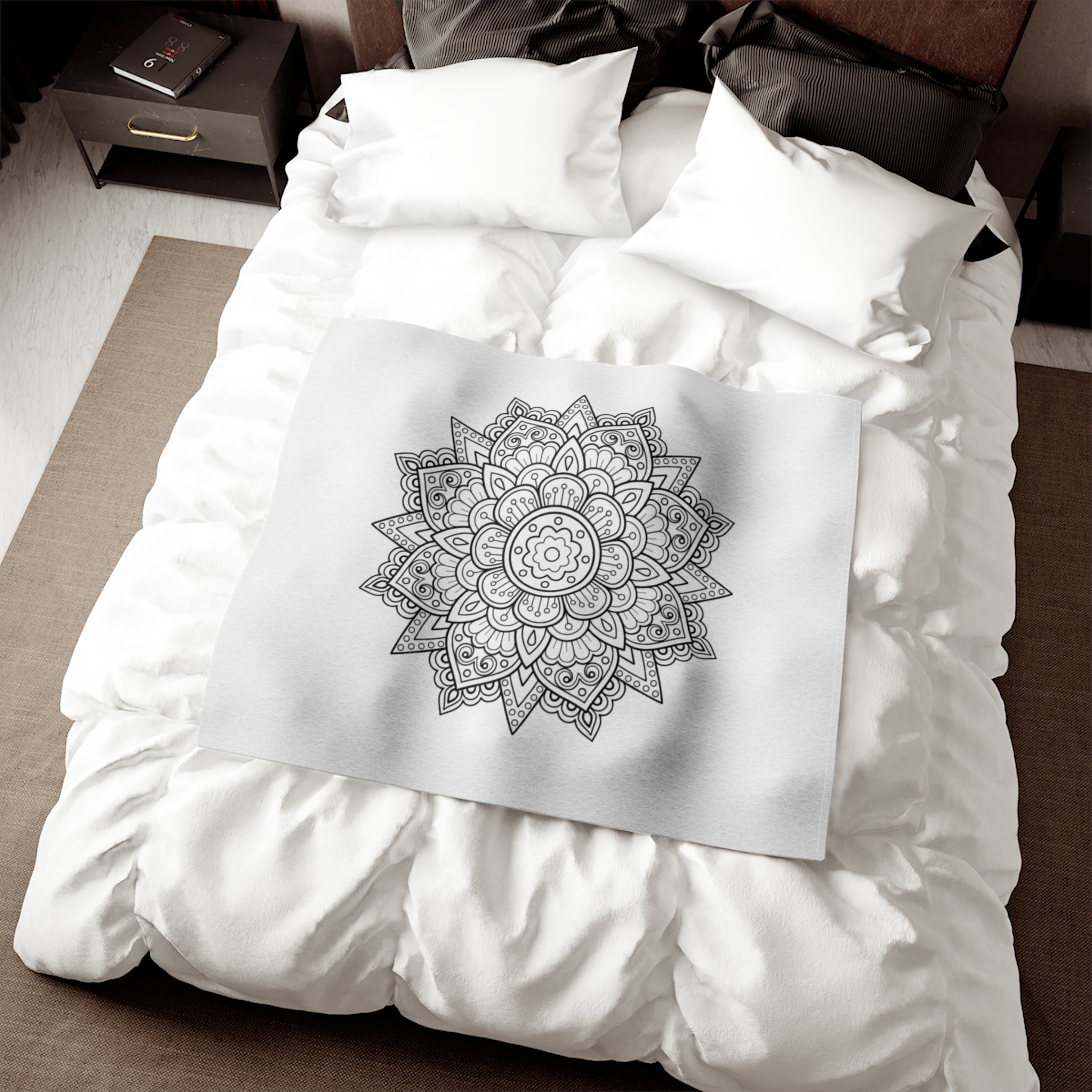 Mandala Coloring Design Sweatshirt Blanket - Image 8