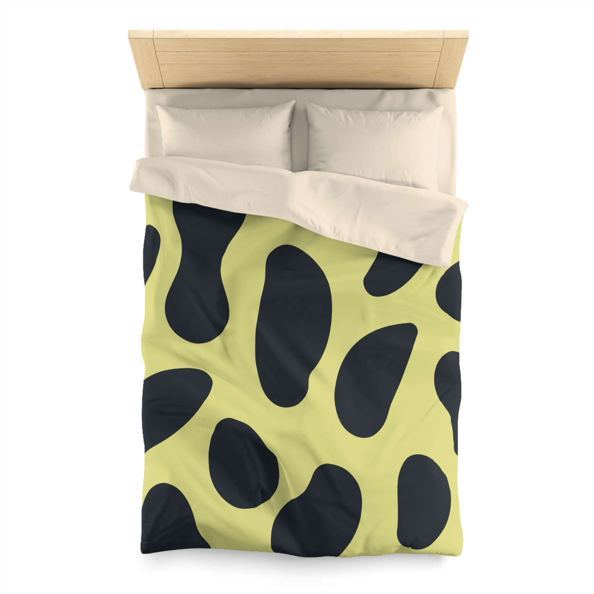 Black and Yellow Abstract Pattern Microfiber Duvet Cover - Image 5