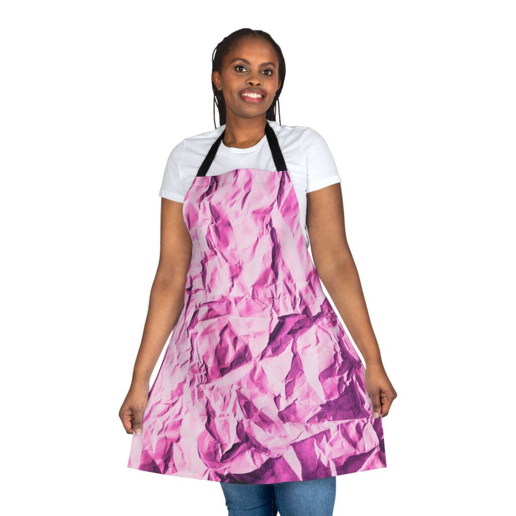 Pink Crumpled Paper Texture Apron | All-Over Print