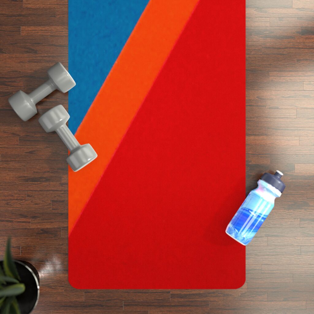 Vibrant Diagonal Stripe Rubber Yoga Mat — Non-Slip Eco Fitness Mat
