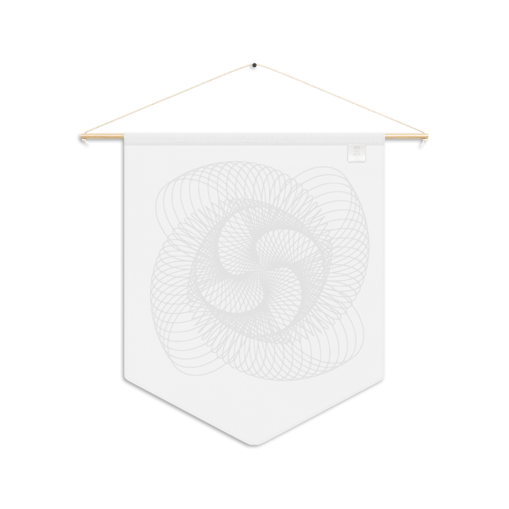 Geometric Spiral Pennant — Minimal Black Line Art Wall Banner - Image 3