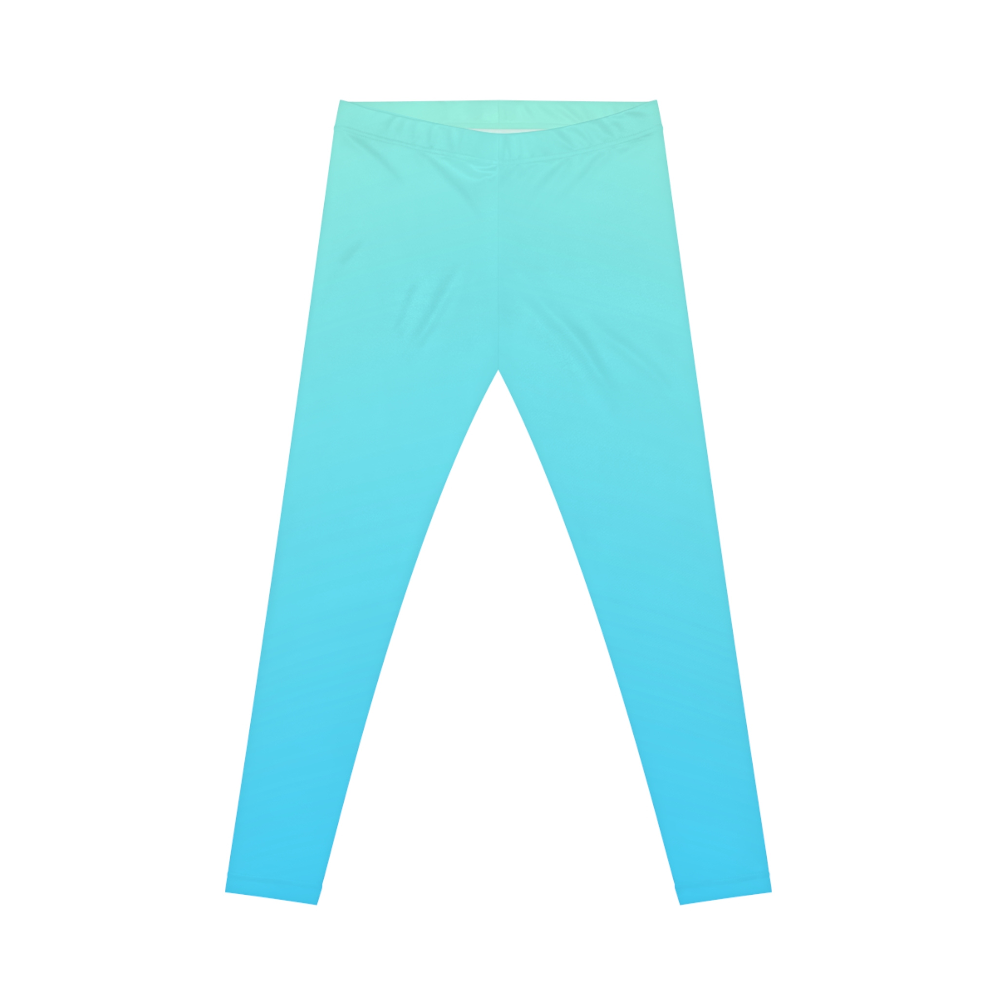 Aqua Ombre Leggings – Women’s Casual Gradient Activewear - Image 2