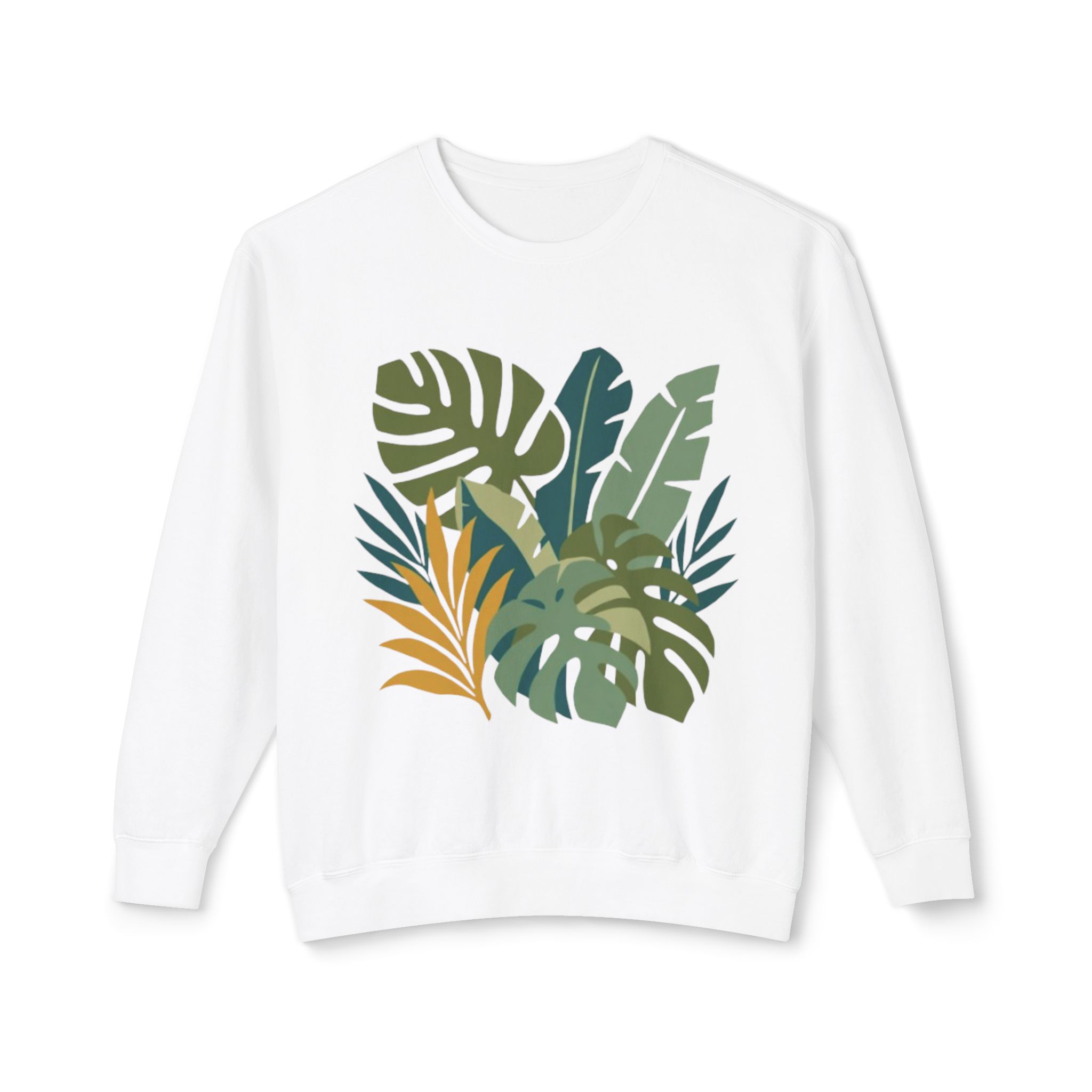 Tropical Leaf Botanical Print Sweatshirt - Image 5