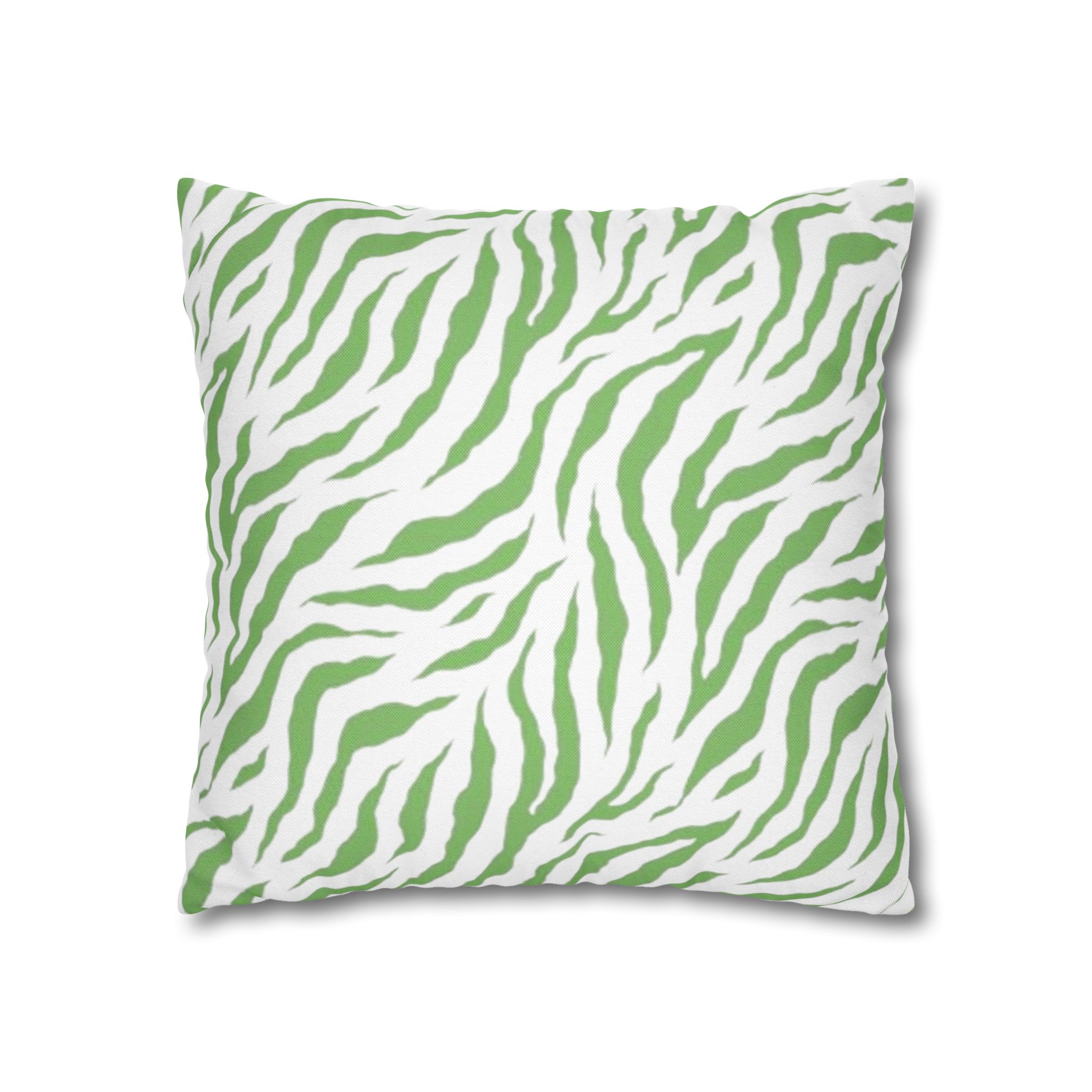 Green Zebra Print Square Pillowcase - Image 13