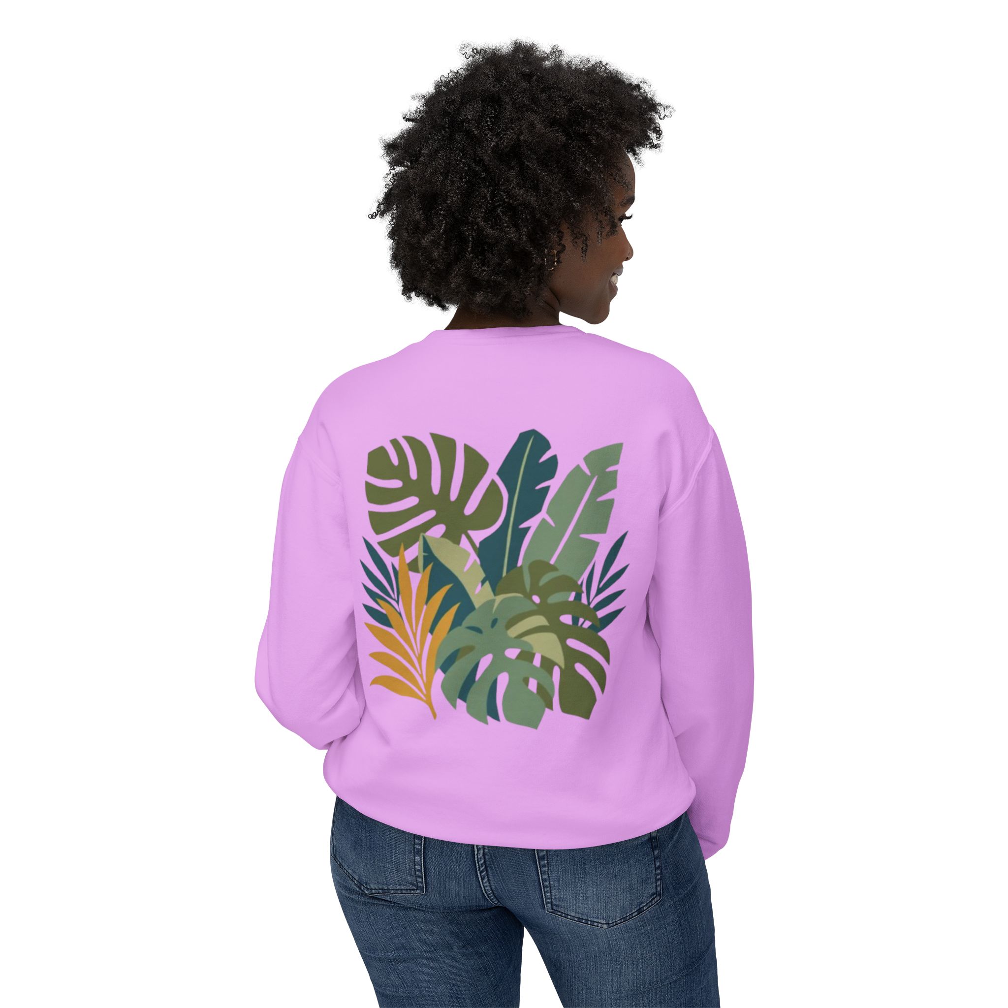 Tropical Leaf Botanical Print Sweatshirt - Image 52