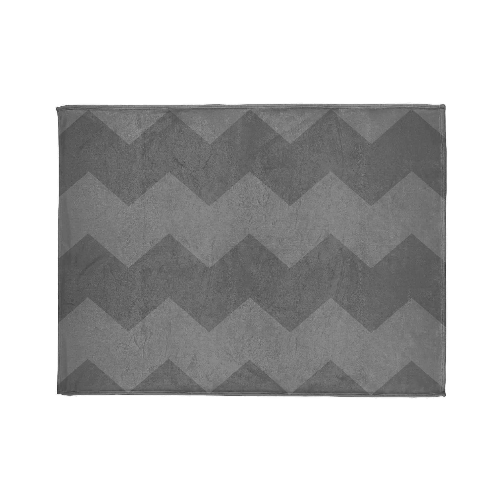 Chevron Plush Blanket — Cozy Gray Zigzag Throw - Image 2