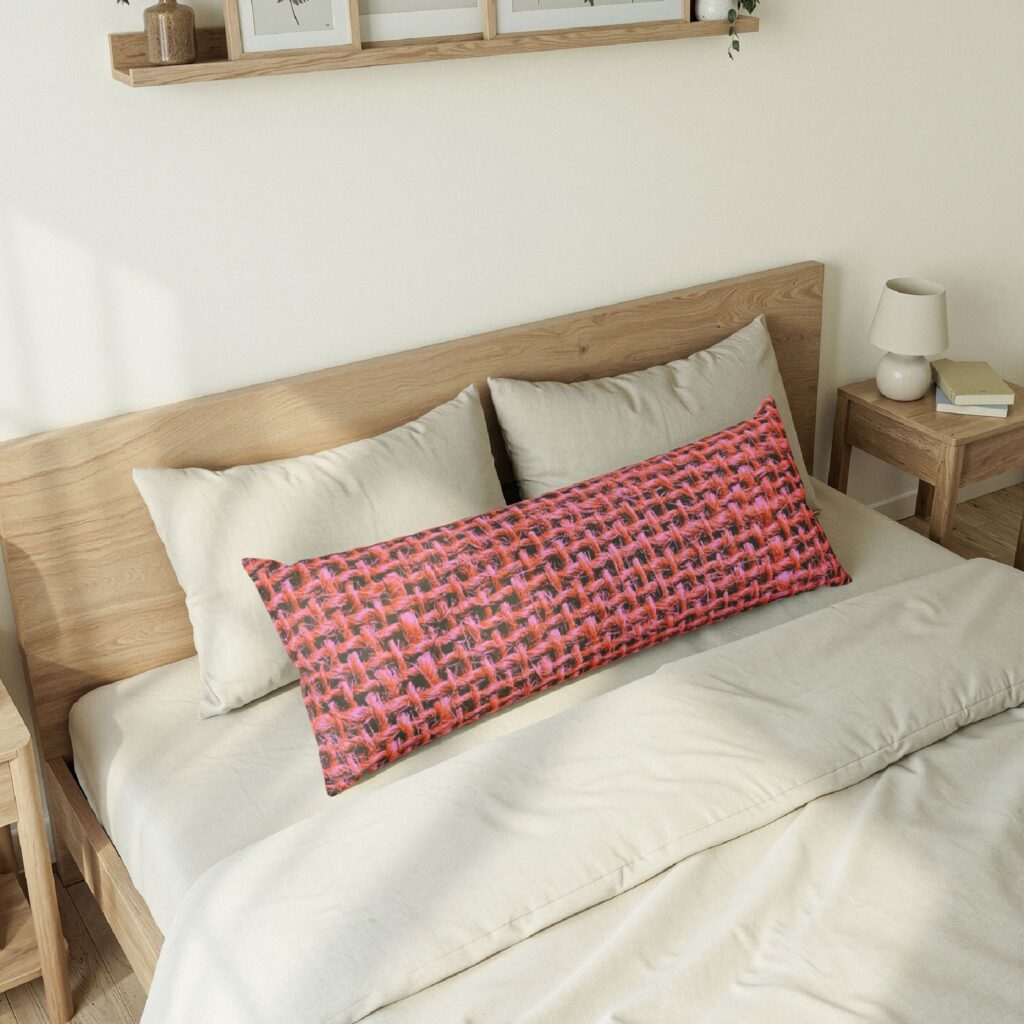 Pink Woven Texture Body Pillow