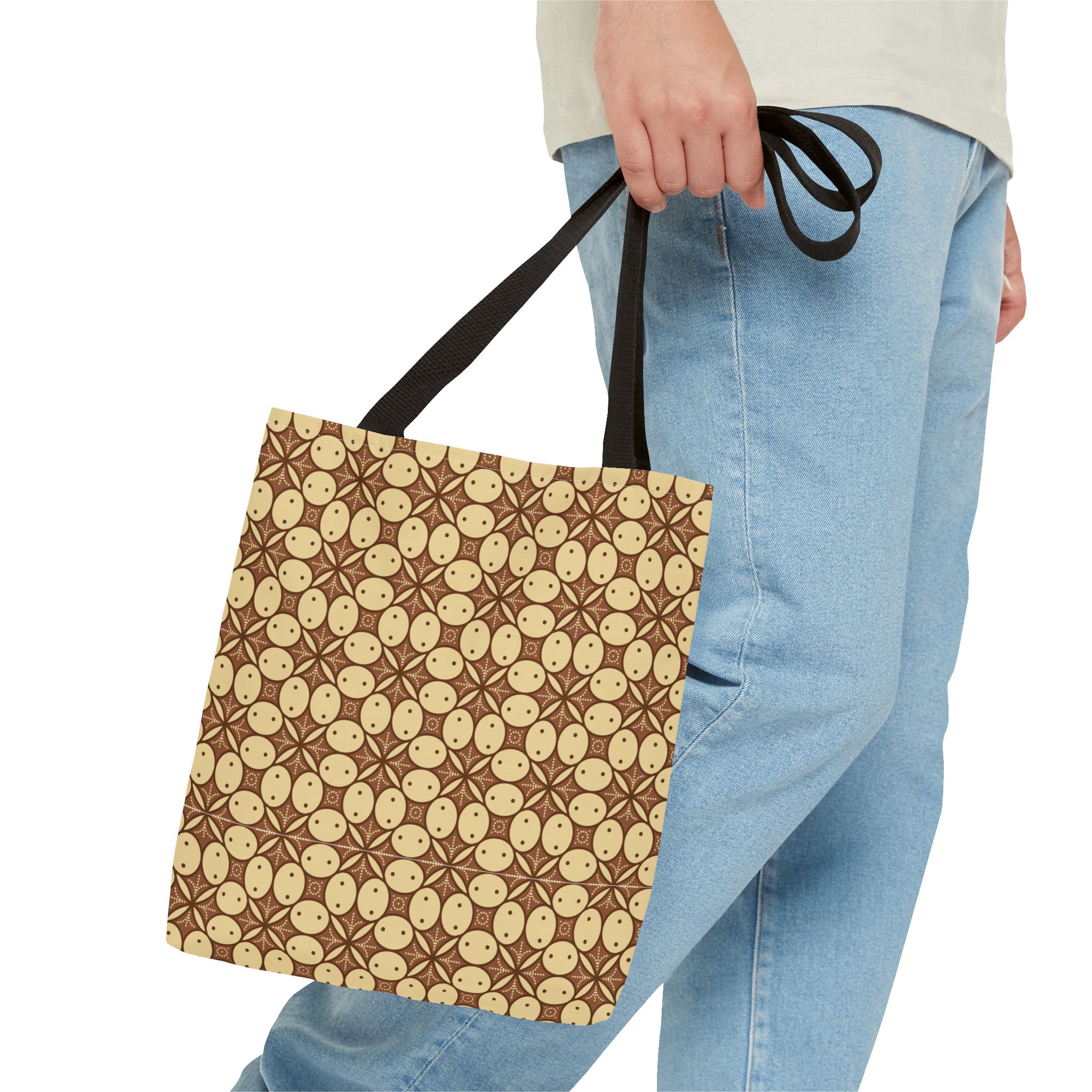 Retro Smiley Face Pattern Tote Bag - Image 4