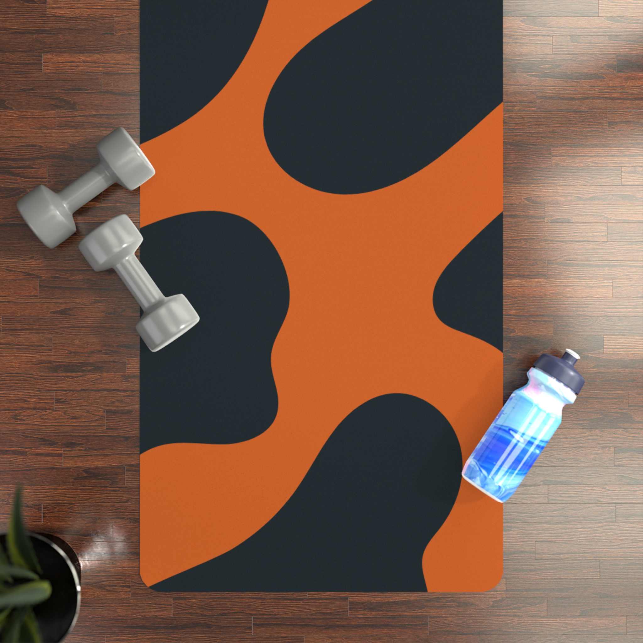 Cheetah Stripe Yoga Mat — Non-Slip Rubber Mat with Bold Orange & Black Pattern - Image 4