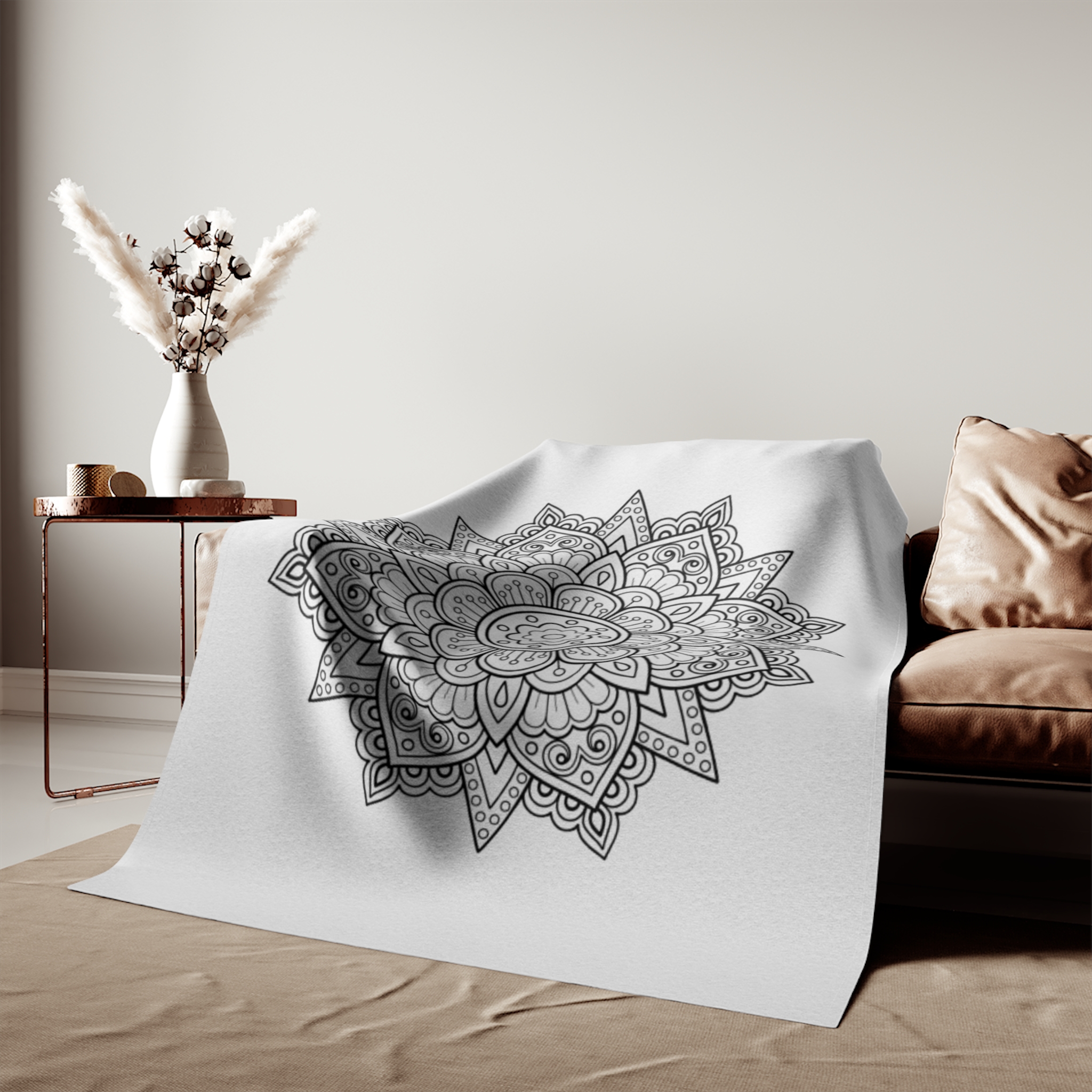 Mandala Coloring Design Sweatshirt Blanket - Image 4
