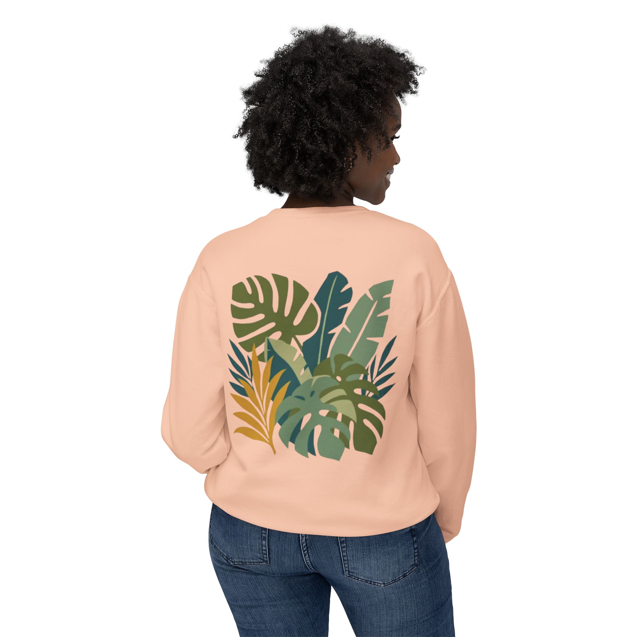 Tropical Leaf Botanical Print Sweatshirt - Image 16