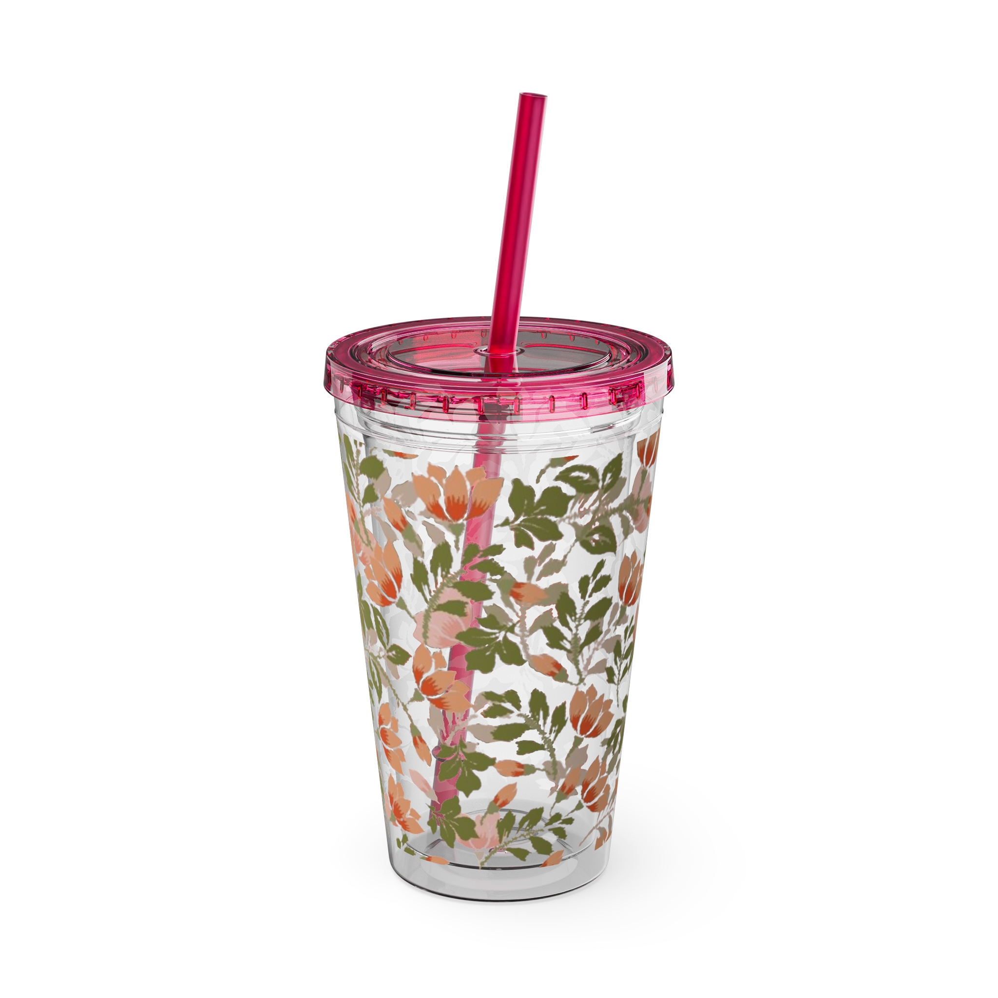 Floral Tumbler with Straw, 16oz - Image 36