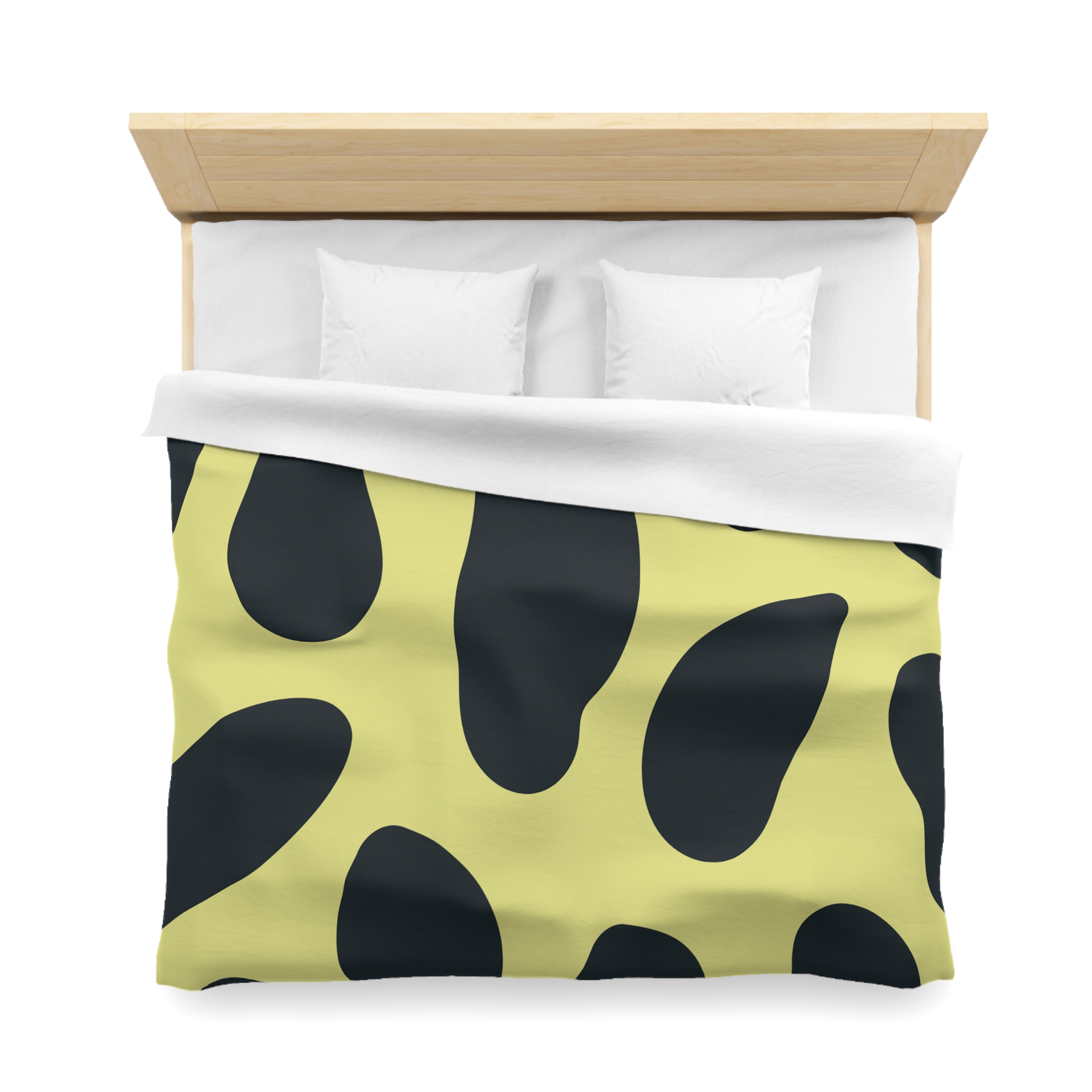 Black and Yellow Abstract Pattern Microfiber Duvet Cover - Image 17