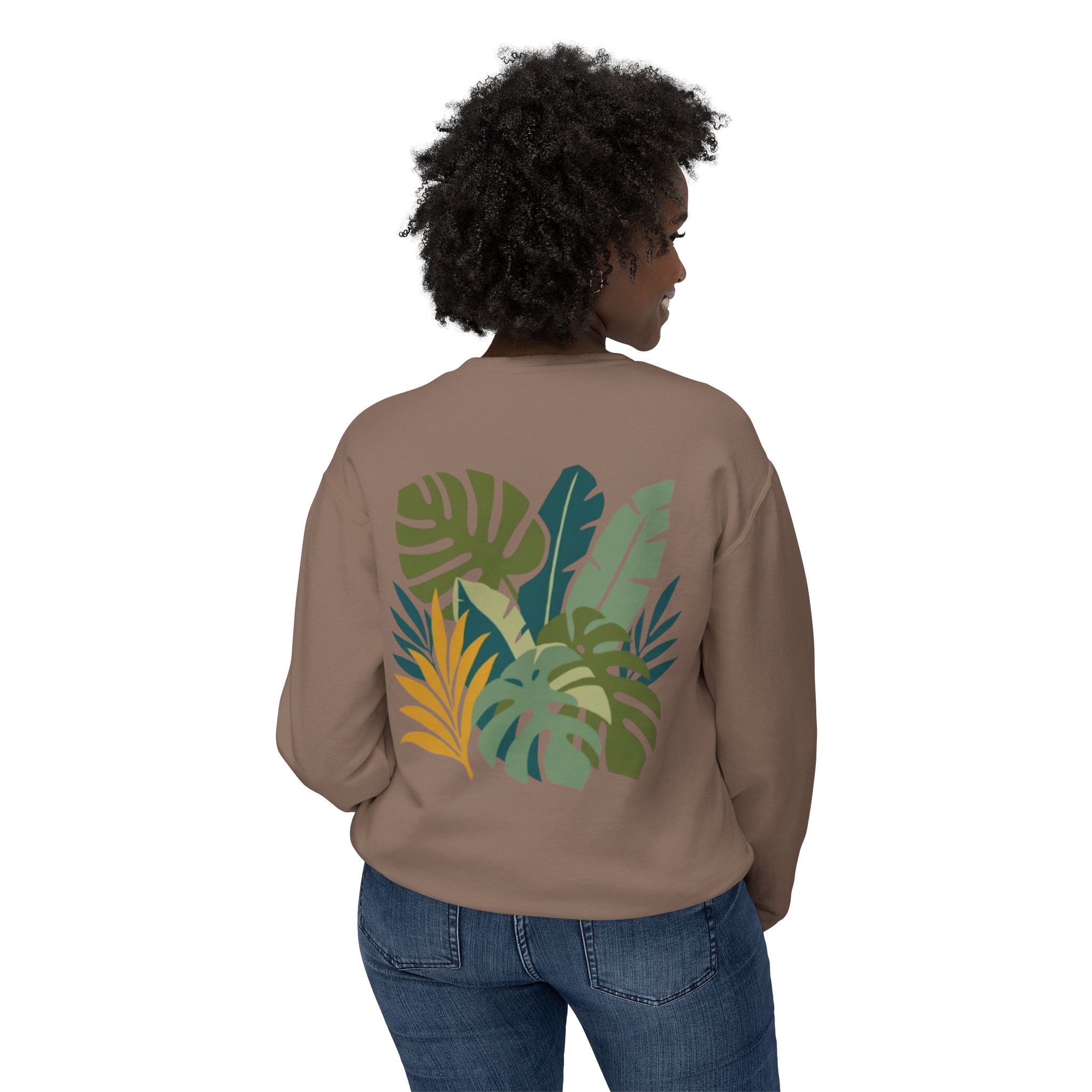 Tropical Leaf Botanical Print Sweatshirt - Image 20