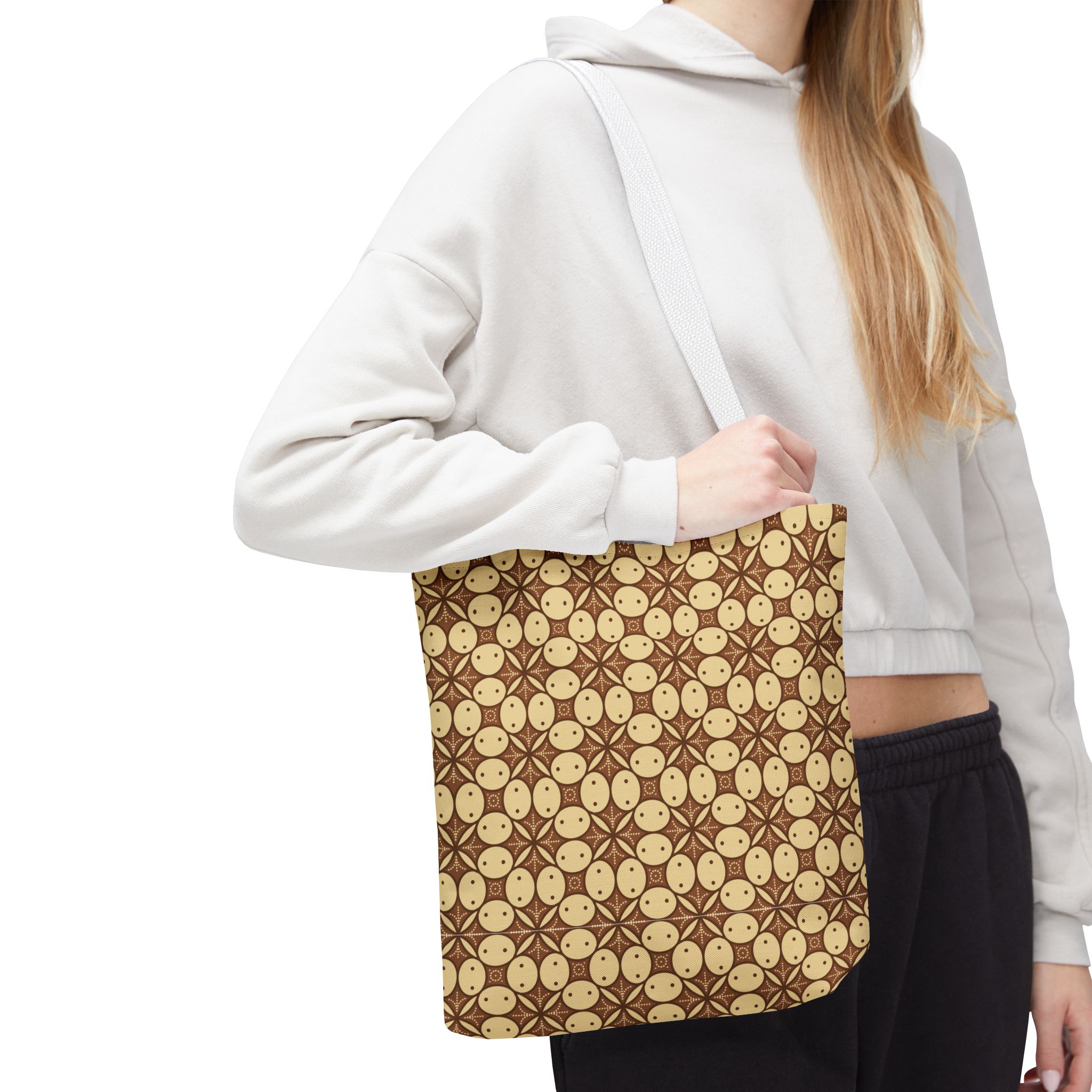 Retro Smiley Face Pattern Tote Bag - Image 35