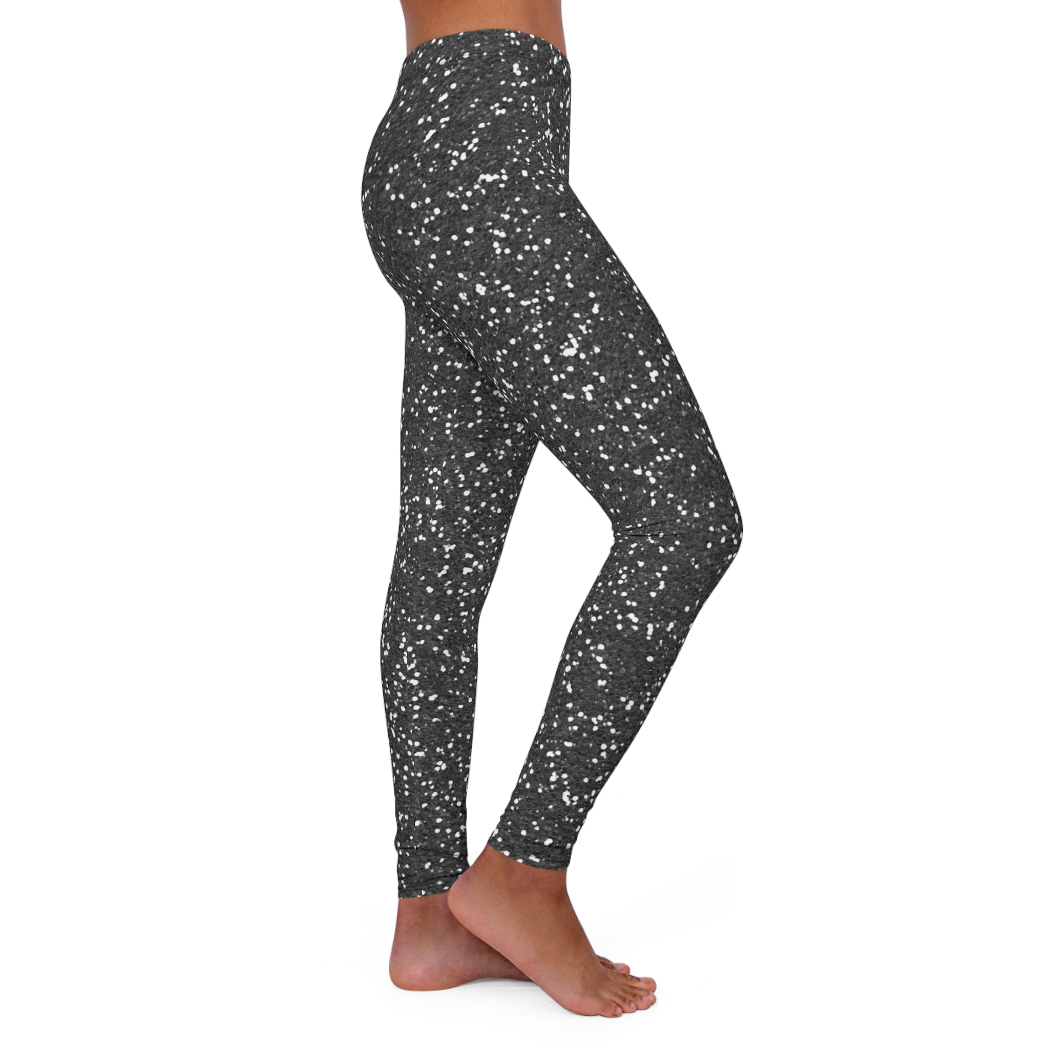 Women's Black Speckled Leggings - Image 4