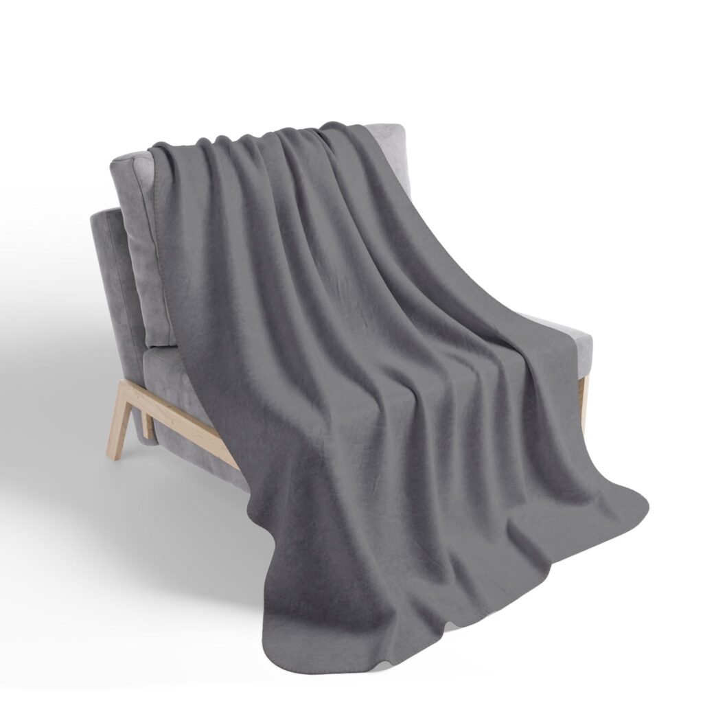 Cozy Gray Fleece Sherpa Blanket