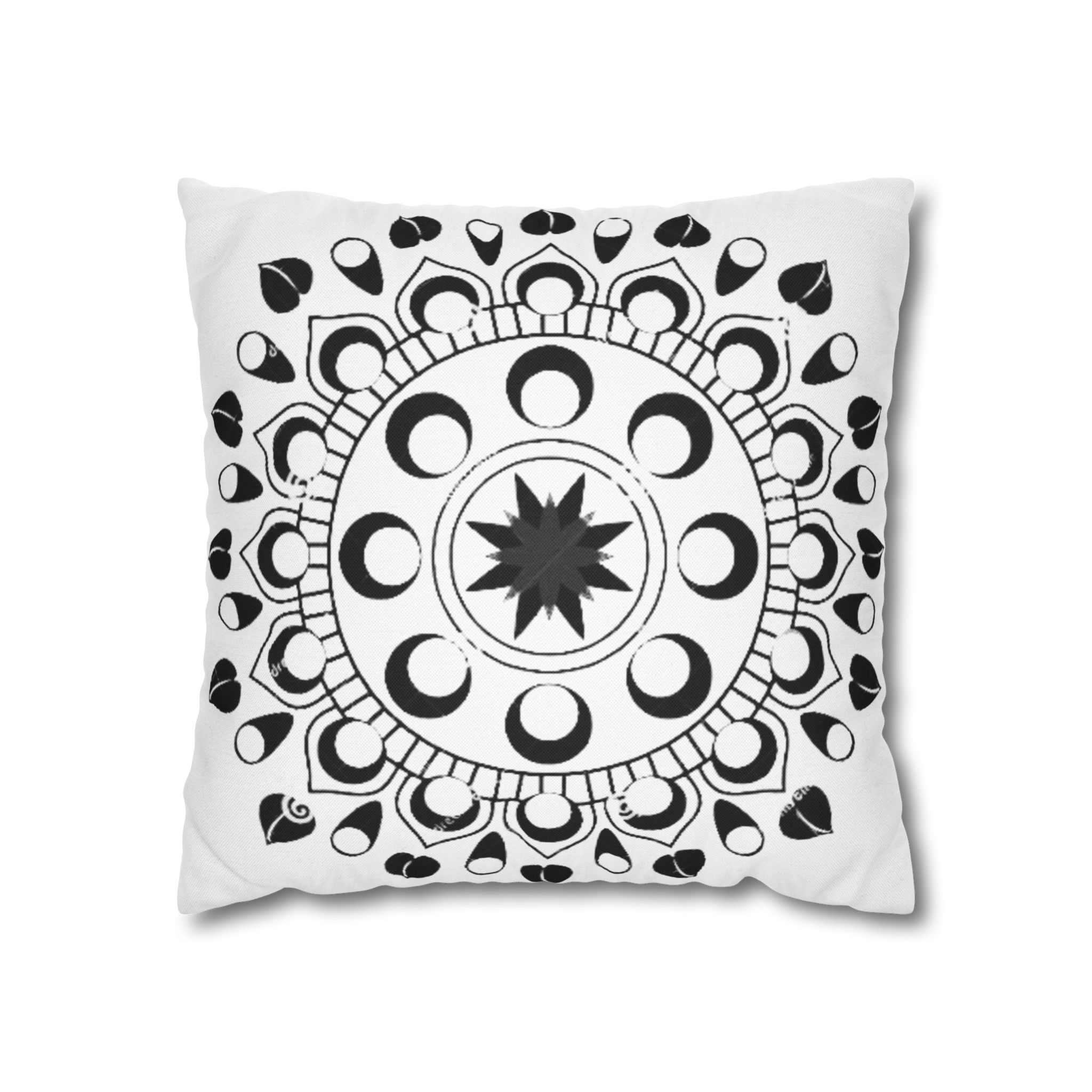 Celestial Moon Phases Mandala Square Pillowcase - Image 6