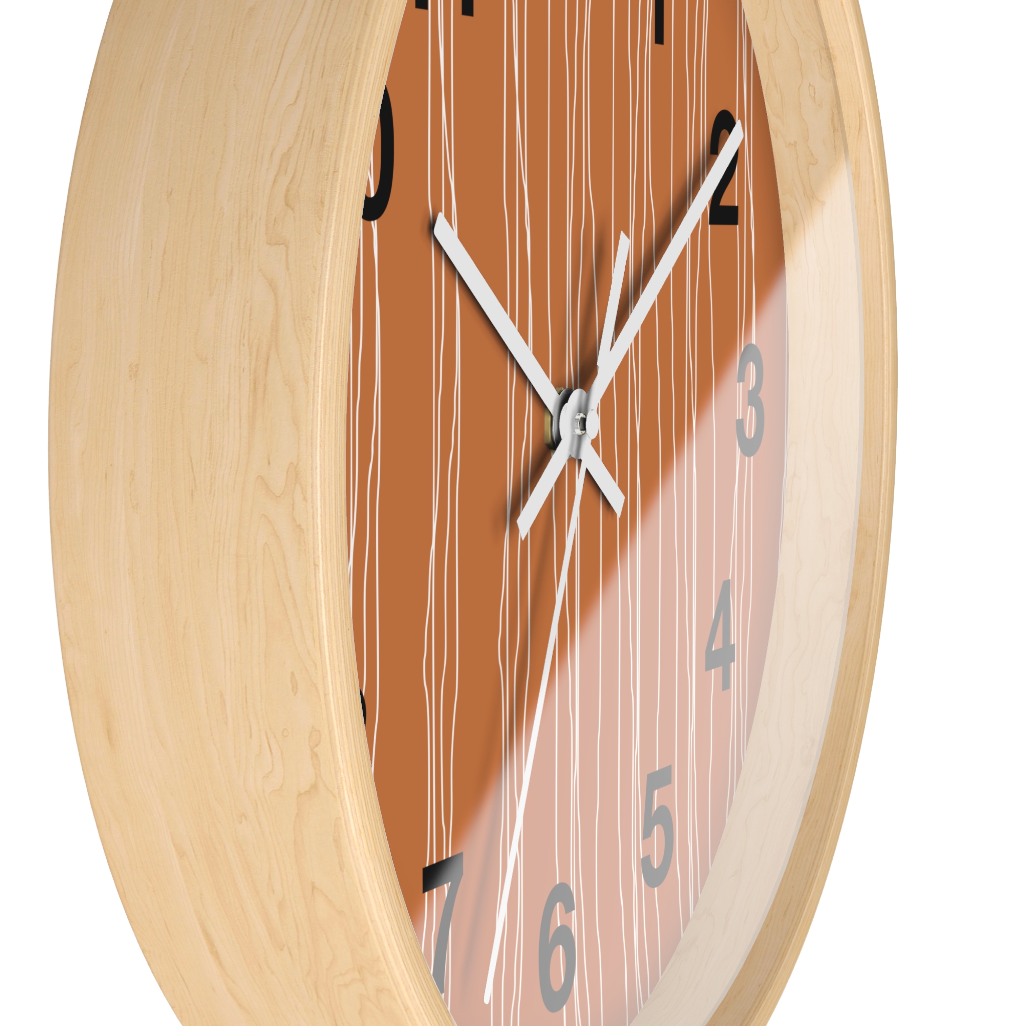 Woodgrain Stripes Wall Clock | Rustic Modern Home Decor - Image 17