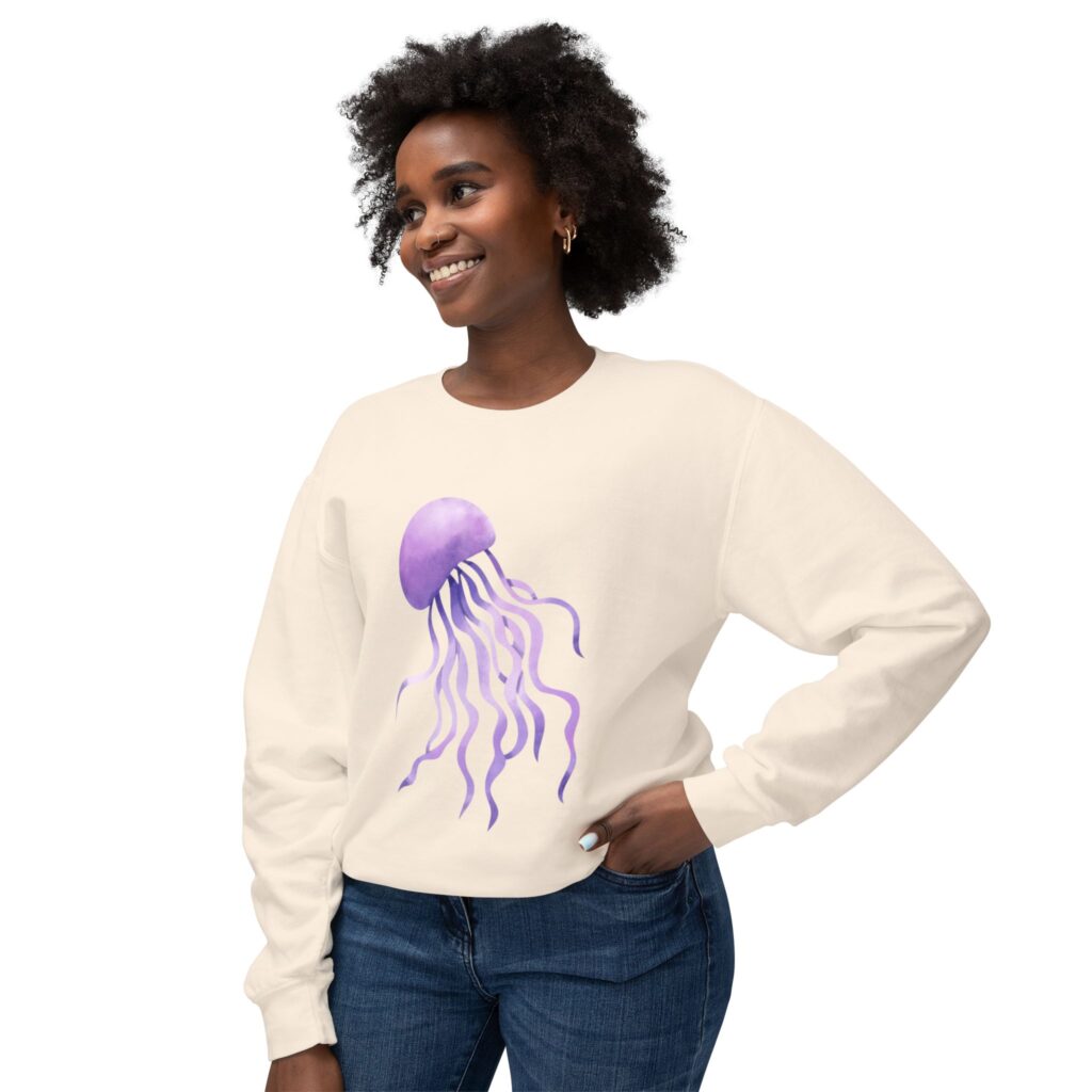 Purple Jellyfish Ocean-Inspired Sweatshirt