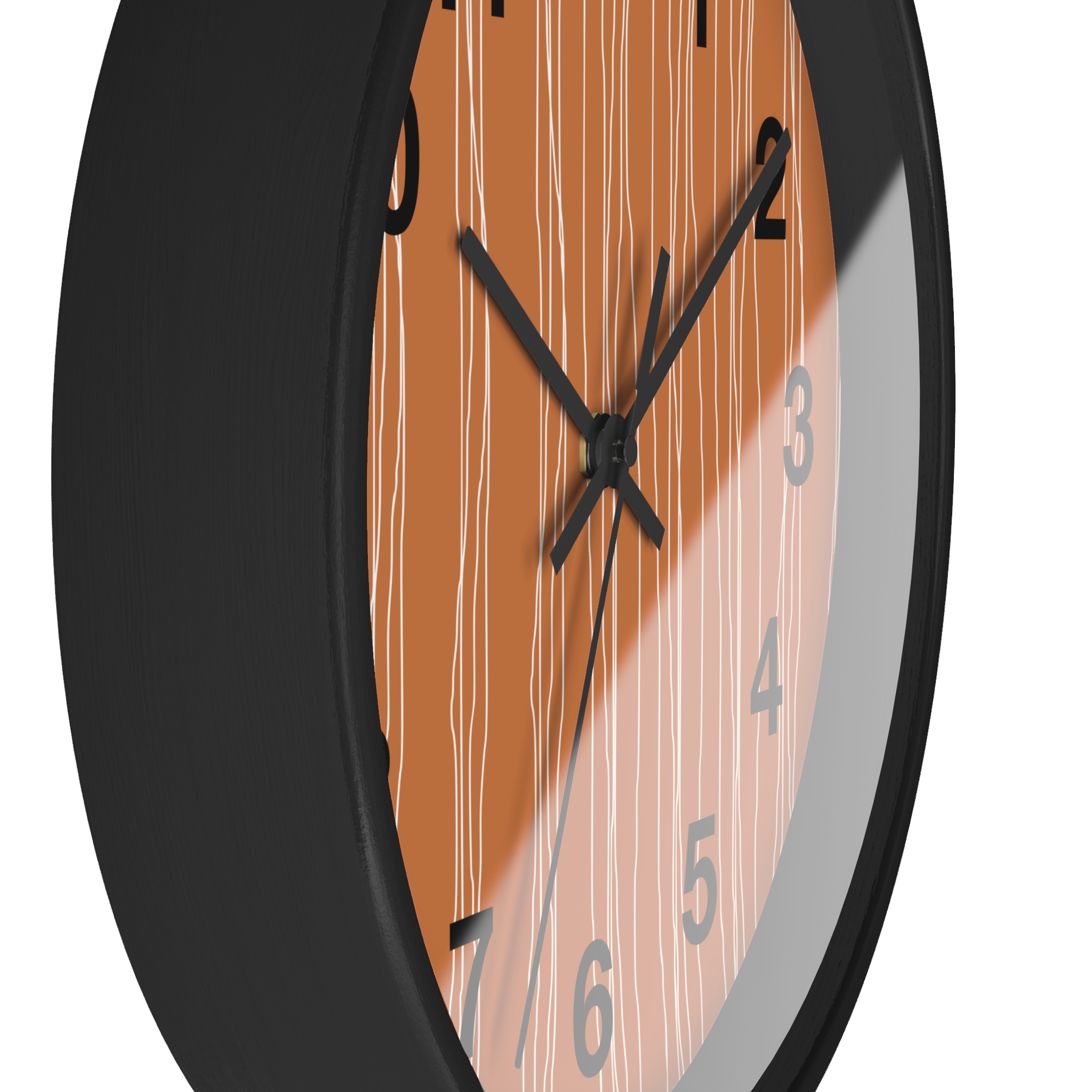 Woodgrain Stripes Wall Clock | Rustic Modern Home Decor - Image 3