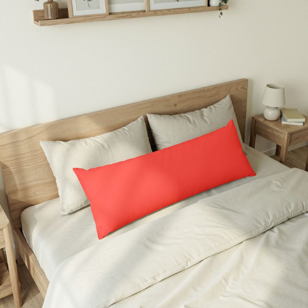 Red Body Pillow for Cozy Bedroom Comfort