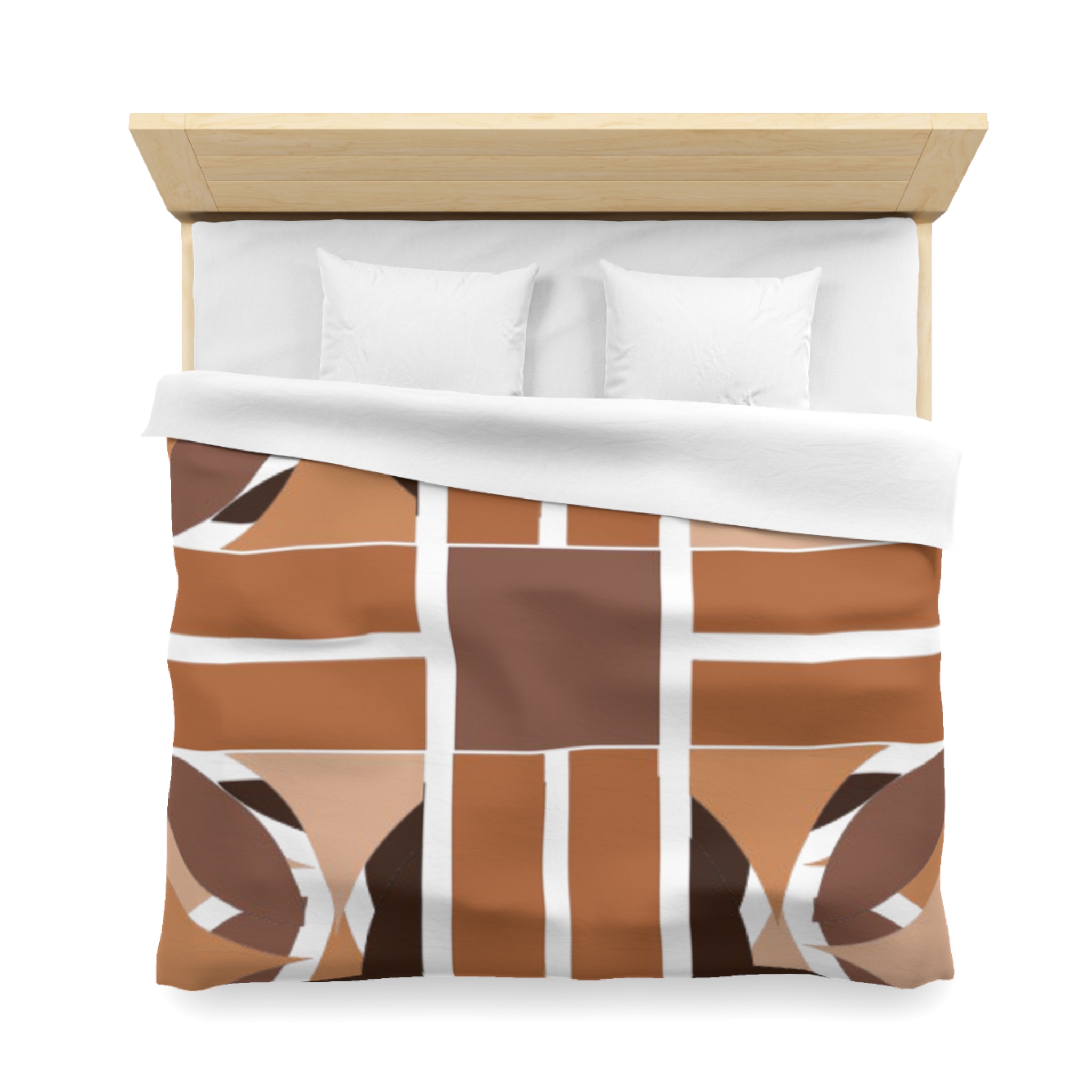 Geometric Brown Abstract Microfiber Duvet Cover - Image 17