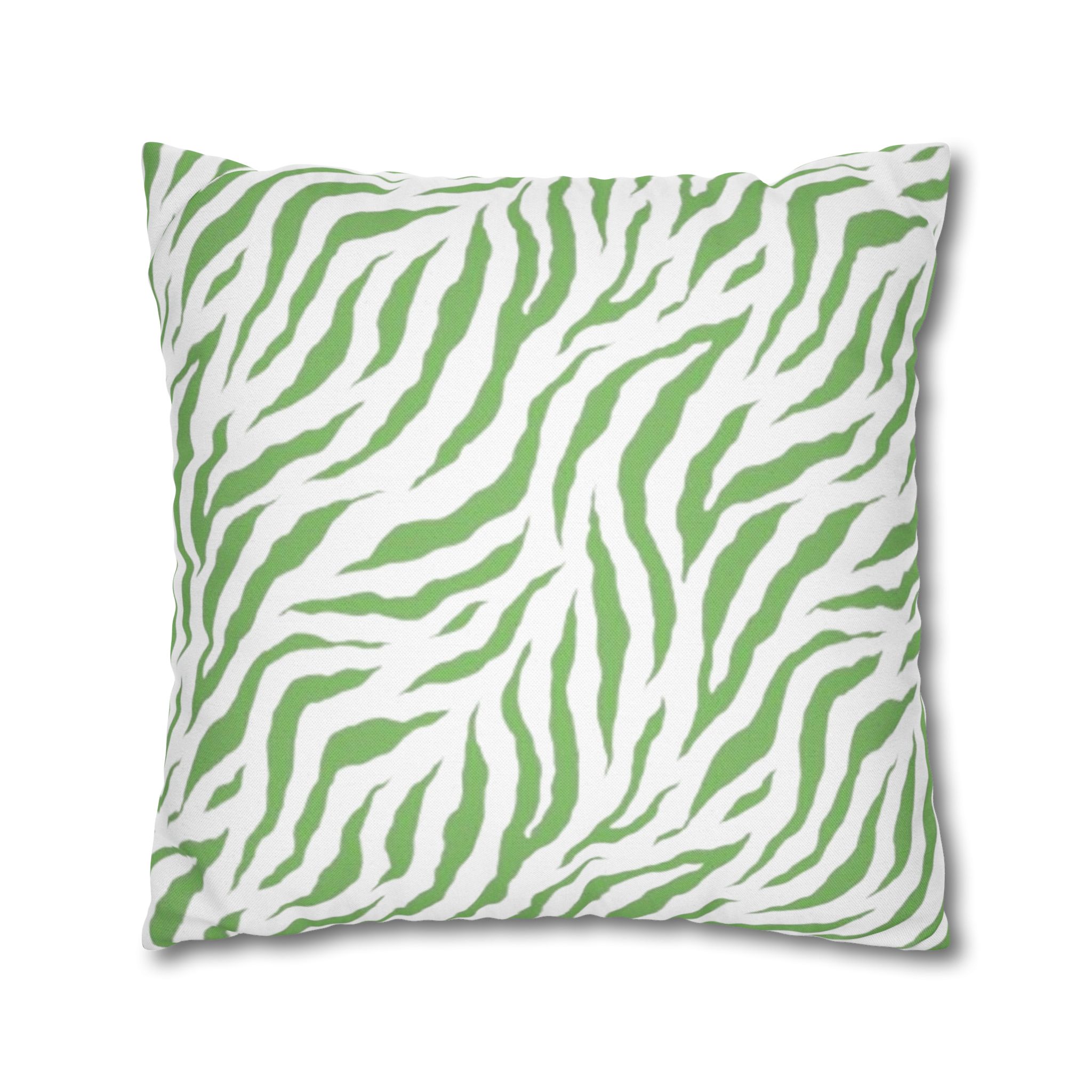 Green Zebra Print Square Pillowcase - Image 4