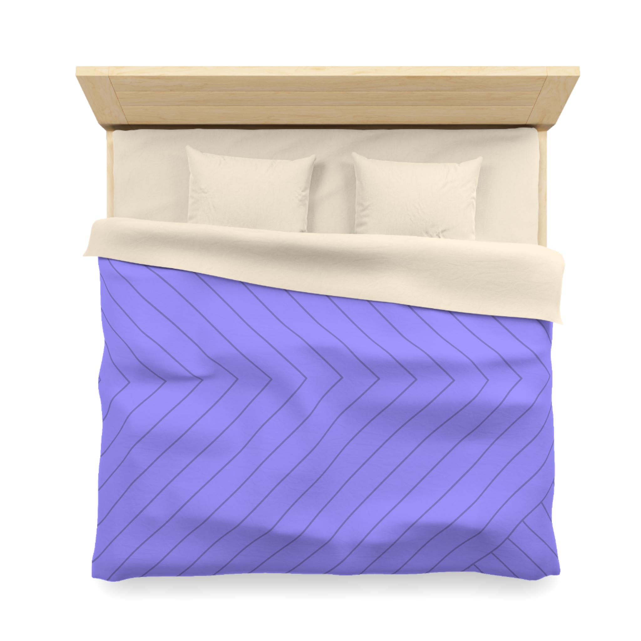 Lavender Geometric Duvet Cover — Modern Chevron Striped Microfiber - Image 14