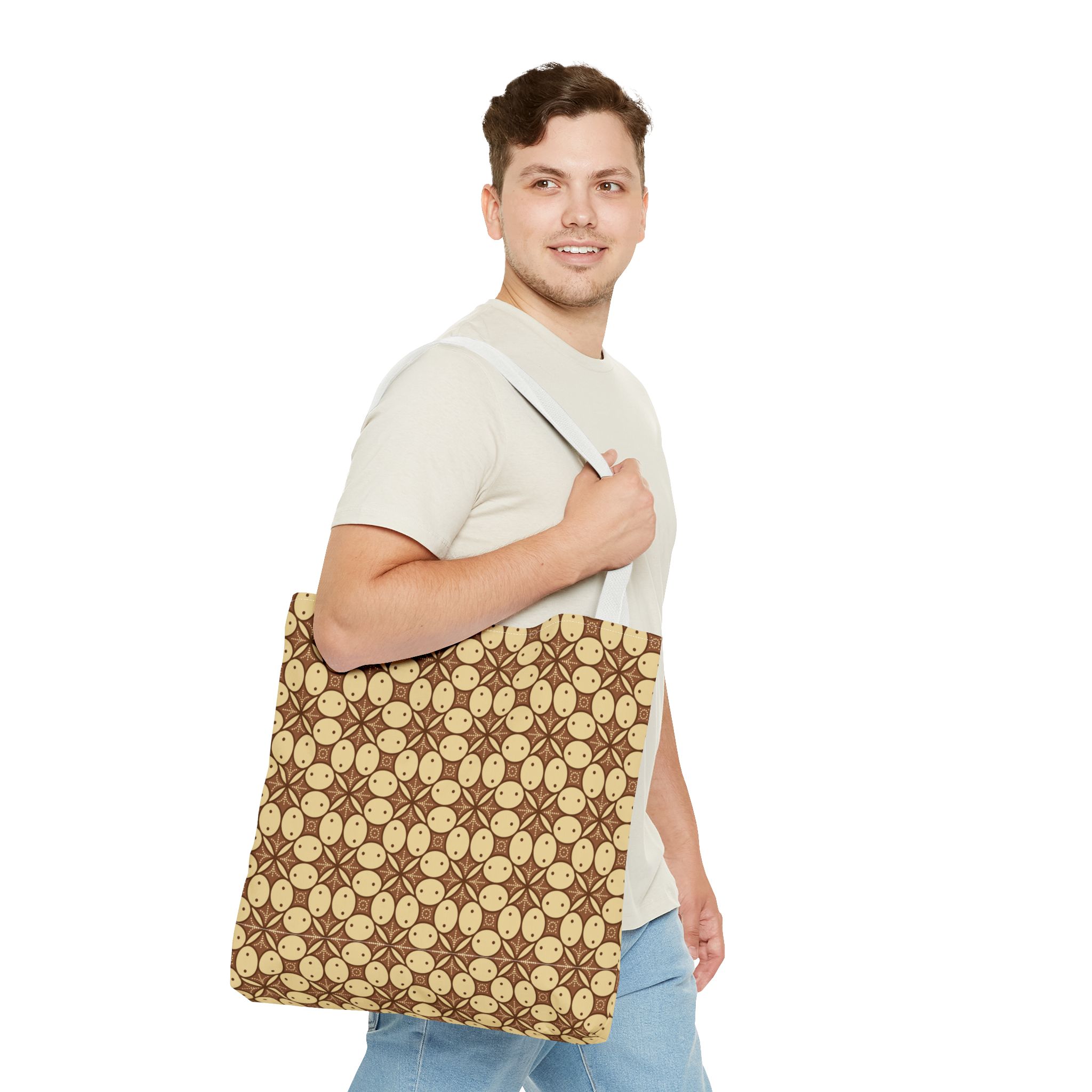 Retro Smiley Face Pattern Tote Bag - Image 43