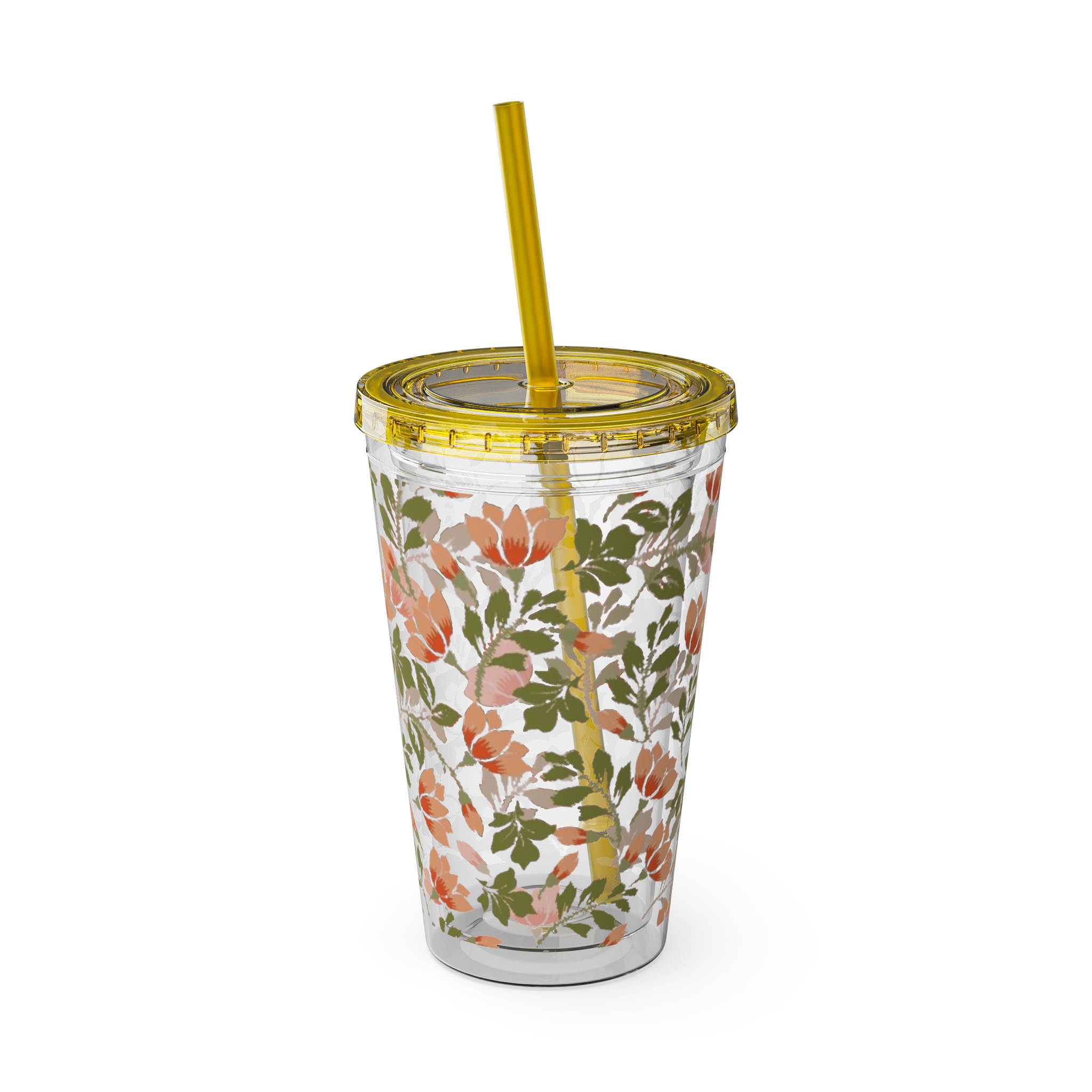 Floral Tumbler with Straw, 16oz - Image 14
