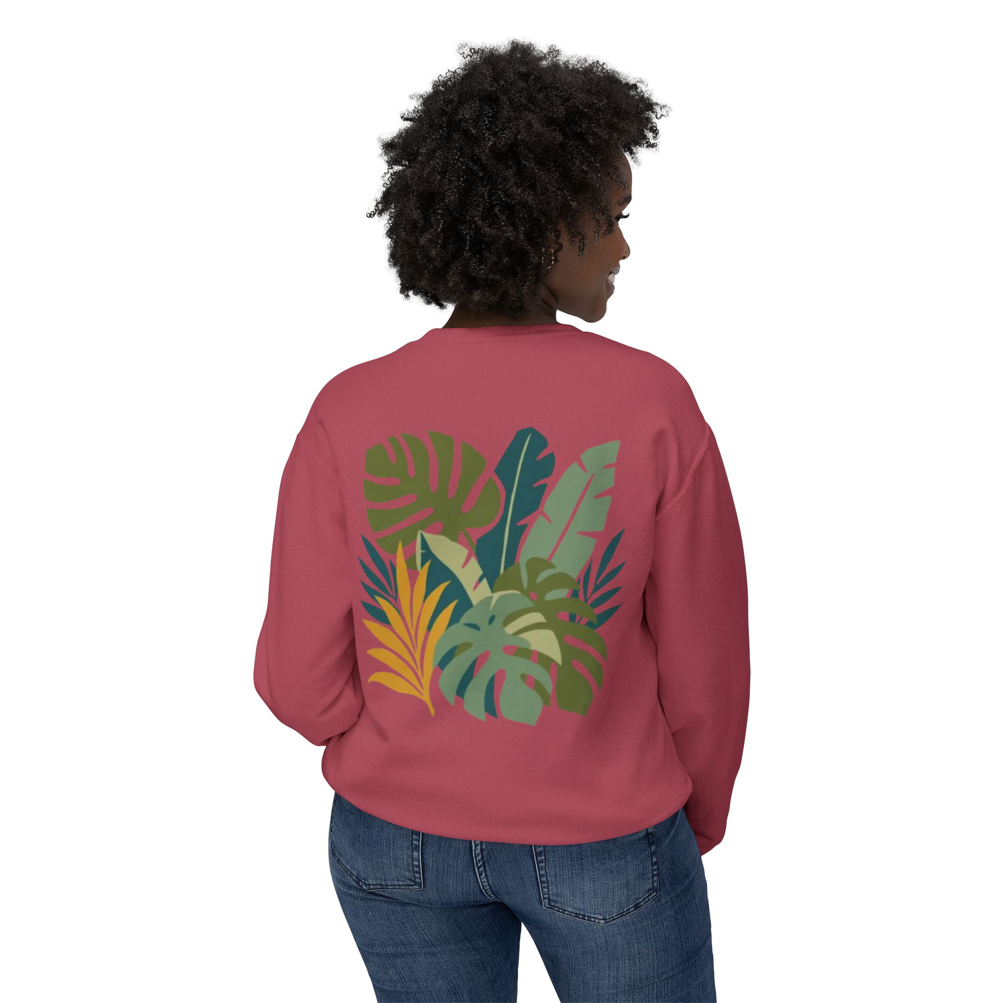Tropical Leaf Botanical Print Sweatshirt - Image 56
