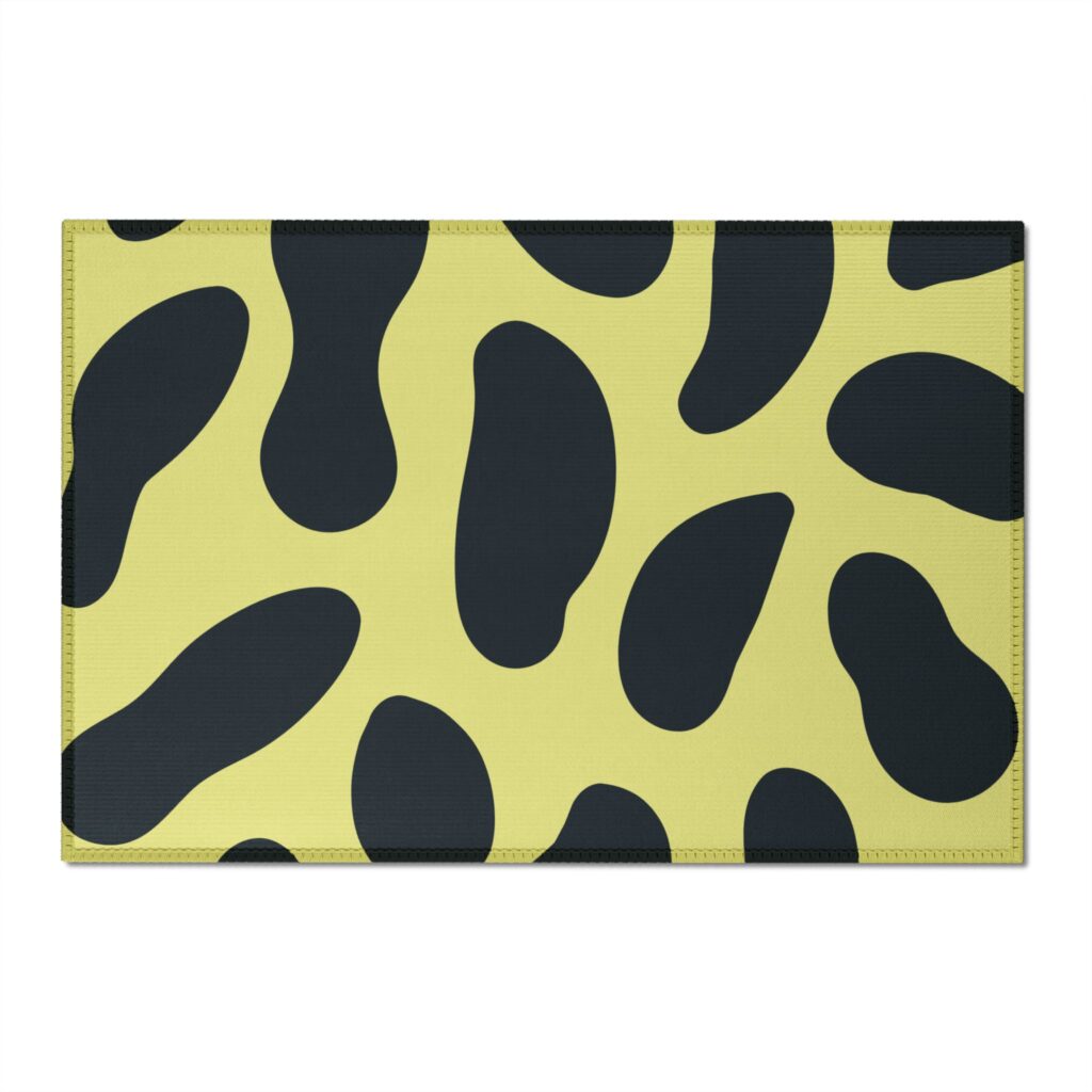 Abstract Leopard Spot Chenille Rug — Washable Accent Rug
