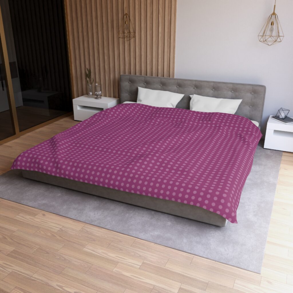 Plum Dot Microfiber Duvet Cover — Soft Purple Geometric Bedding