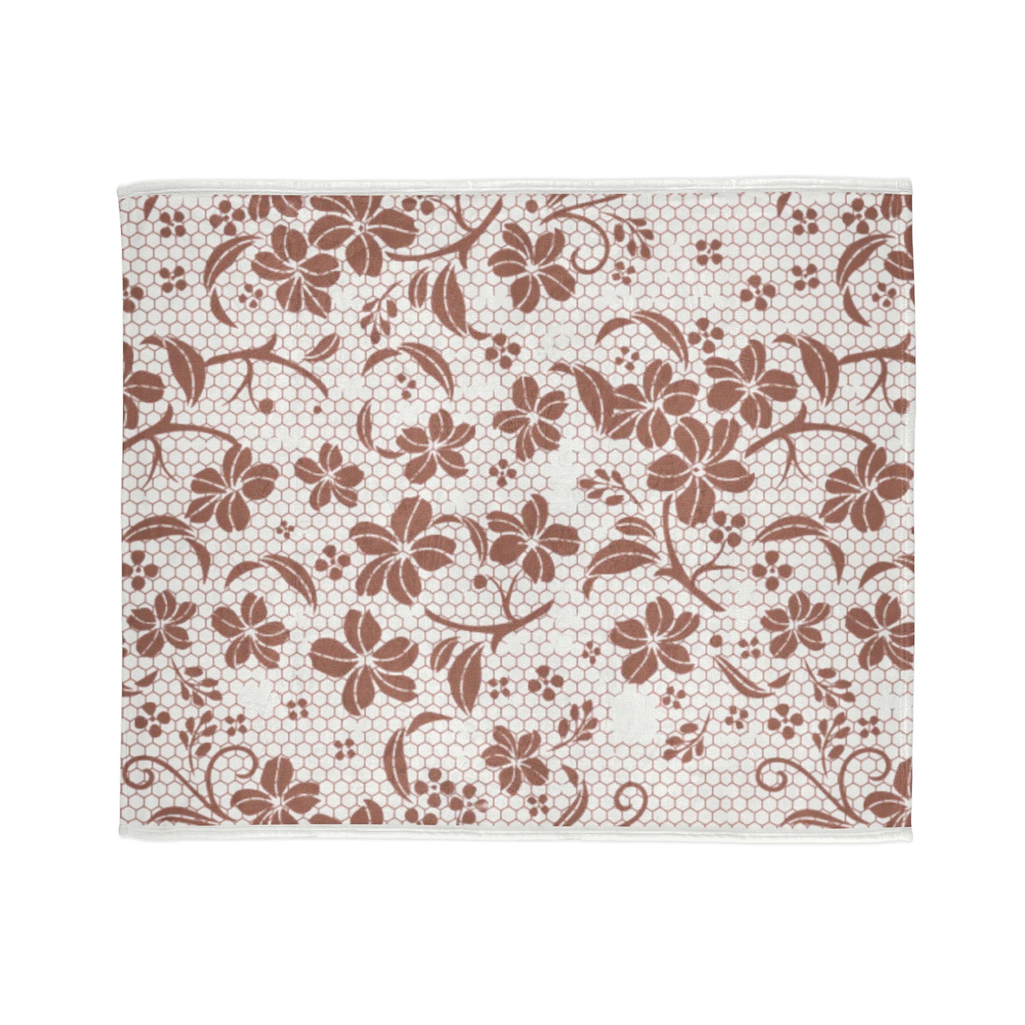Vintage Brown Floral Pattern Soft Polyester Blanket - Image 10