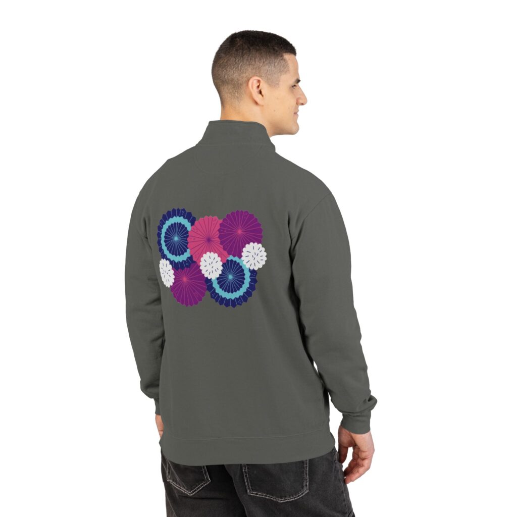 Floral Burst Quarter-Zip Sweatshirt