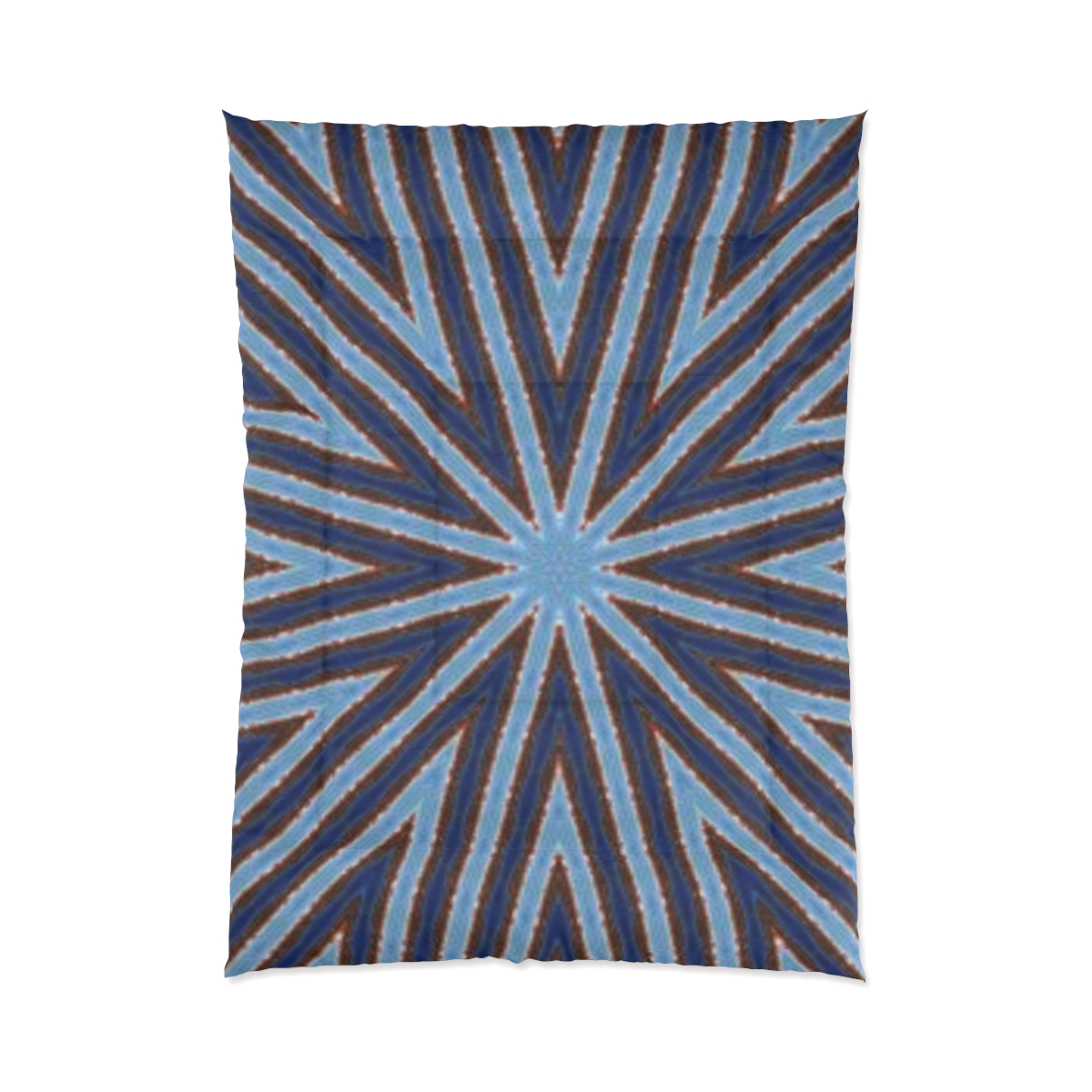 Blue and Brown Geometric Starburst Comforter - Image 3