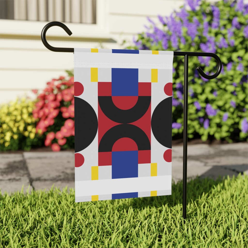 Modern Geometric Garden Flag — Bold Abstract Outdoor Banner