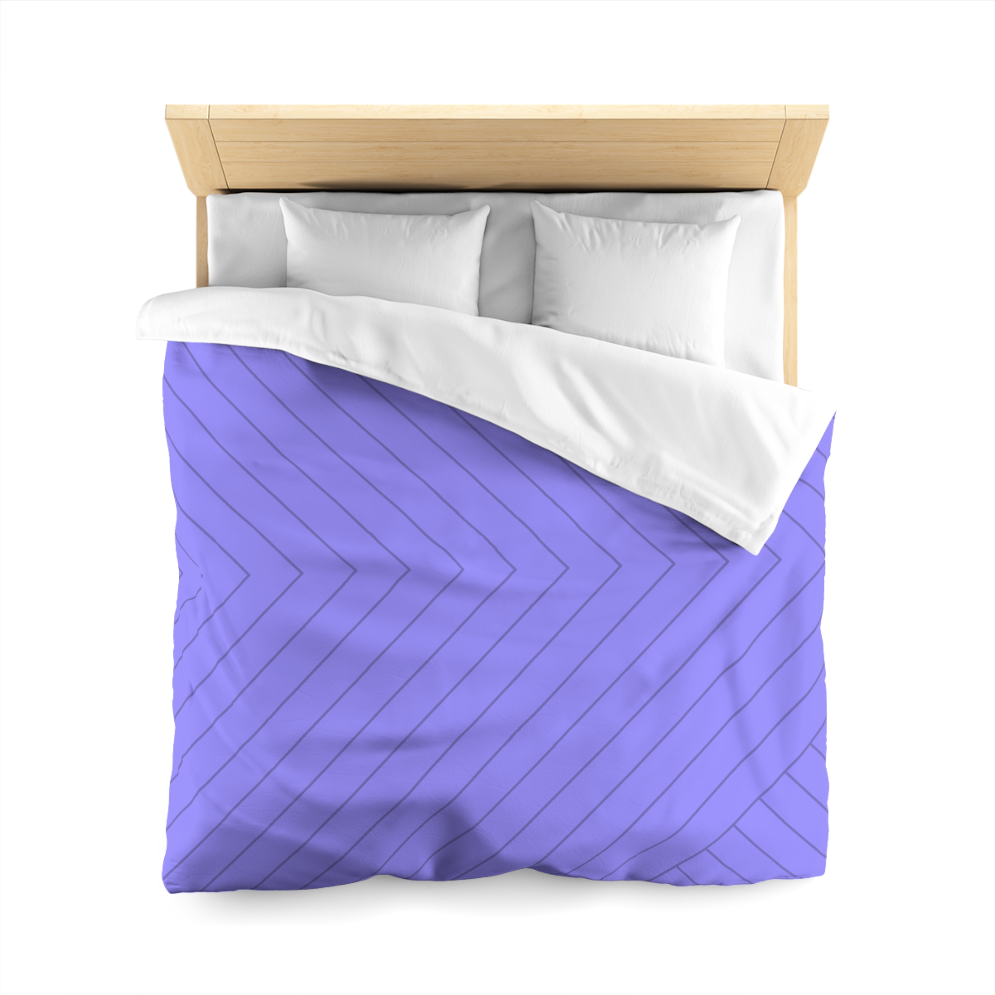 Lavender Geometric Duvet Cover — Modern Chevron Striped Microfiber - Image 11