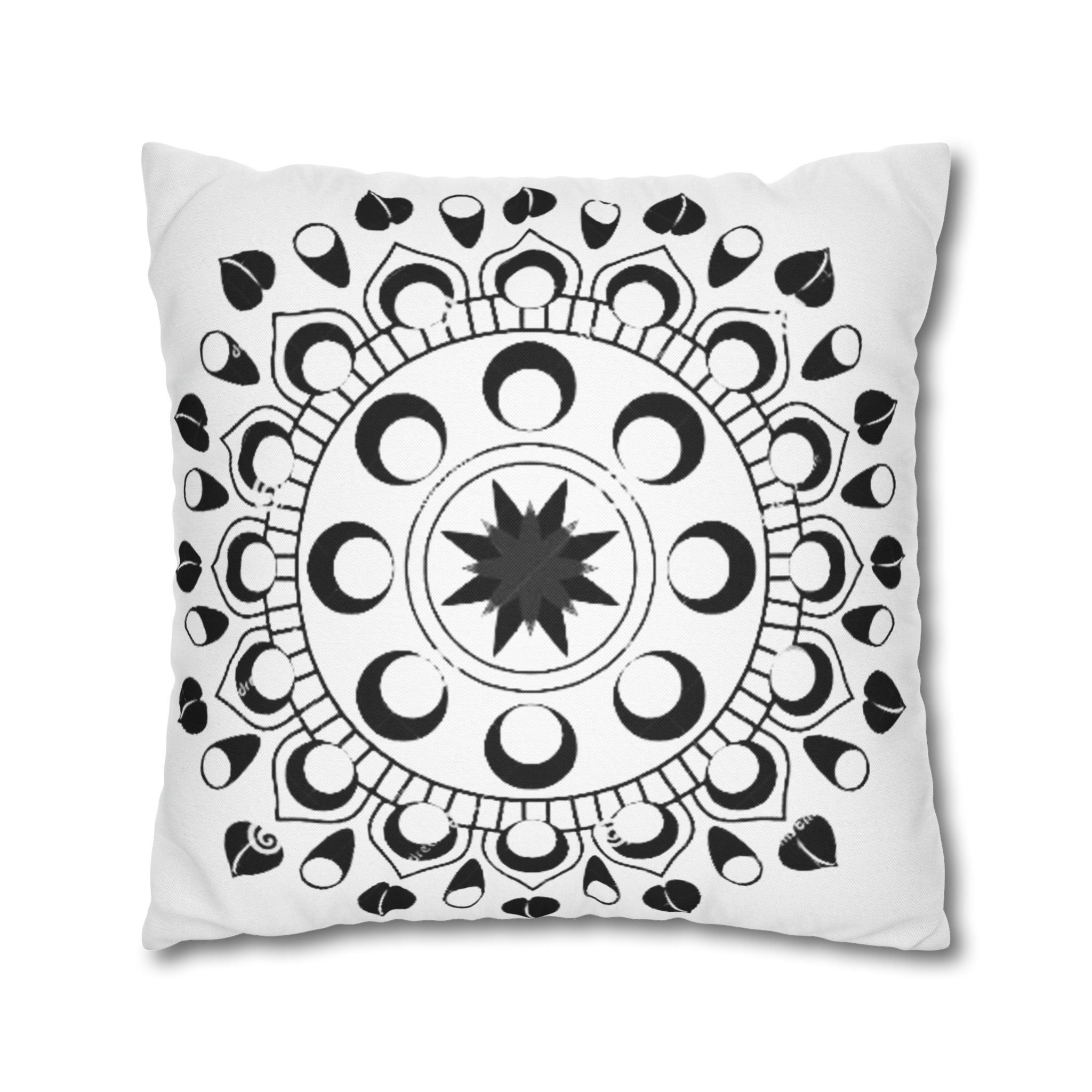 Celestial Moon Phases Mandala Square Pillowcase - Image 33
