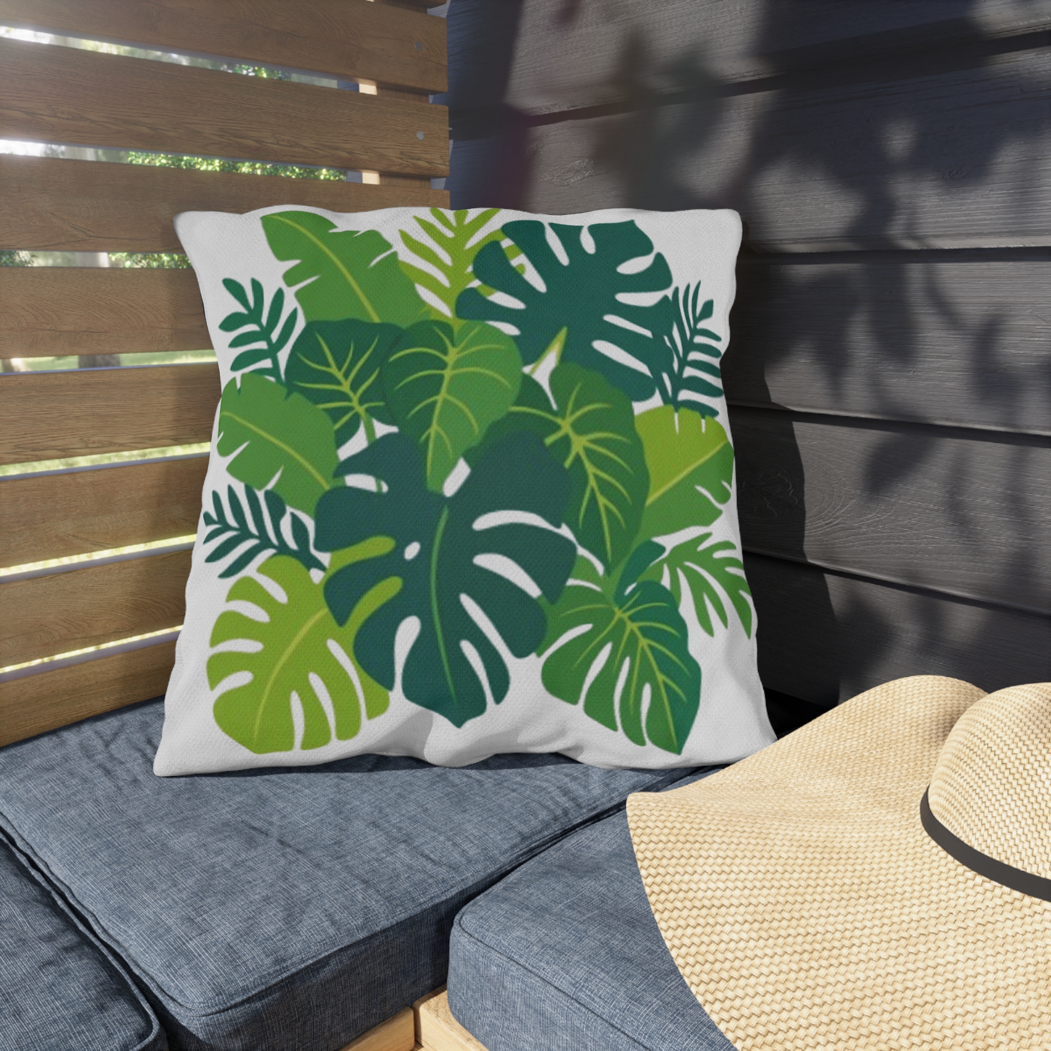Tropical Monstera Leaf Outdoor Pillow - Image 15