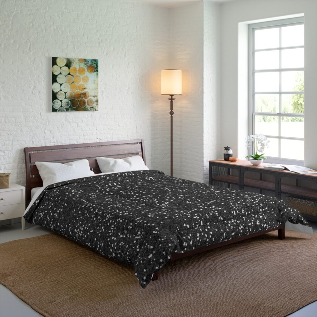 Black Speckled Starry Night Comforter