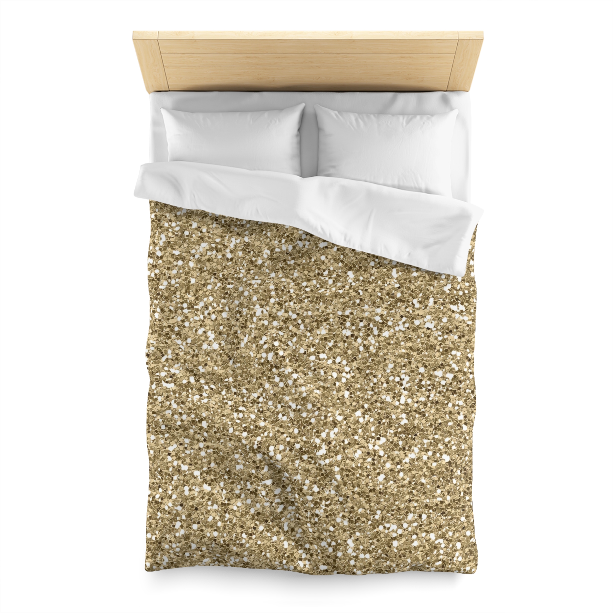Gold Glitter Microfiber Duvet Cover — Sparkling Metallic Bedding - Image 8