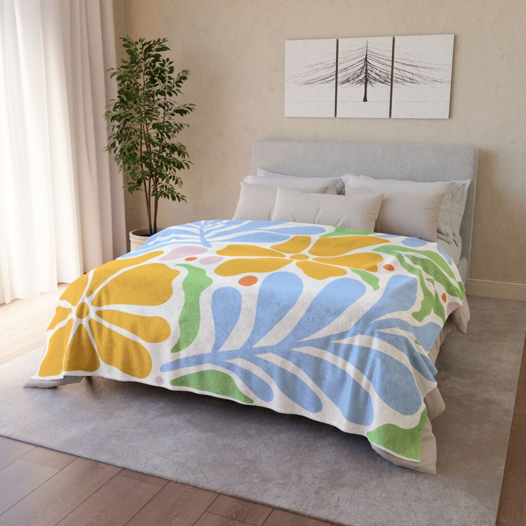 Retro Floral Pattern Blanket