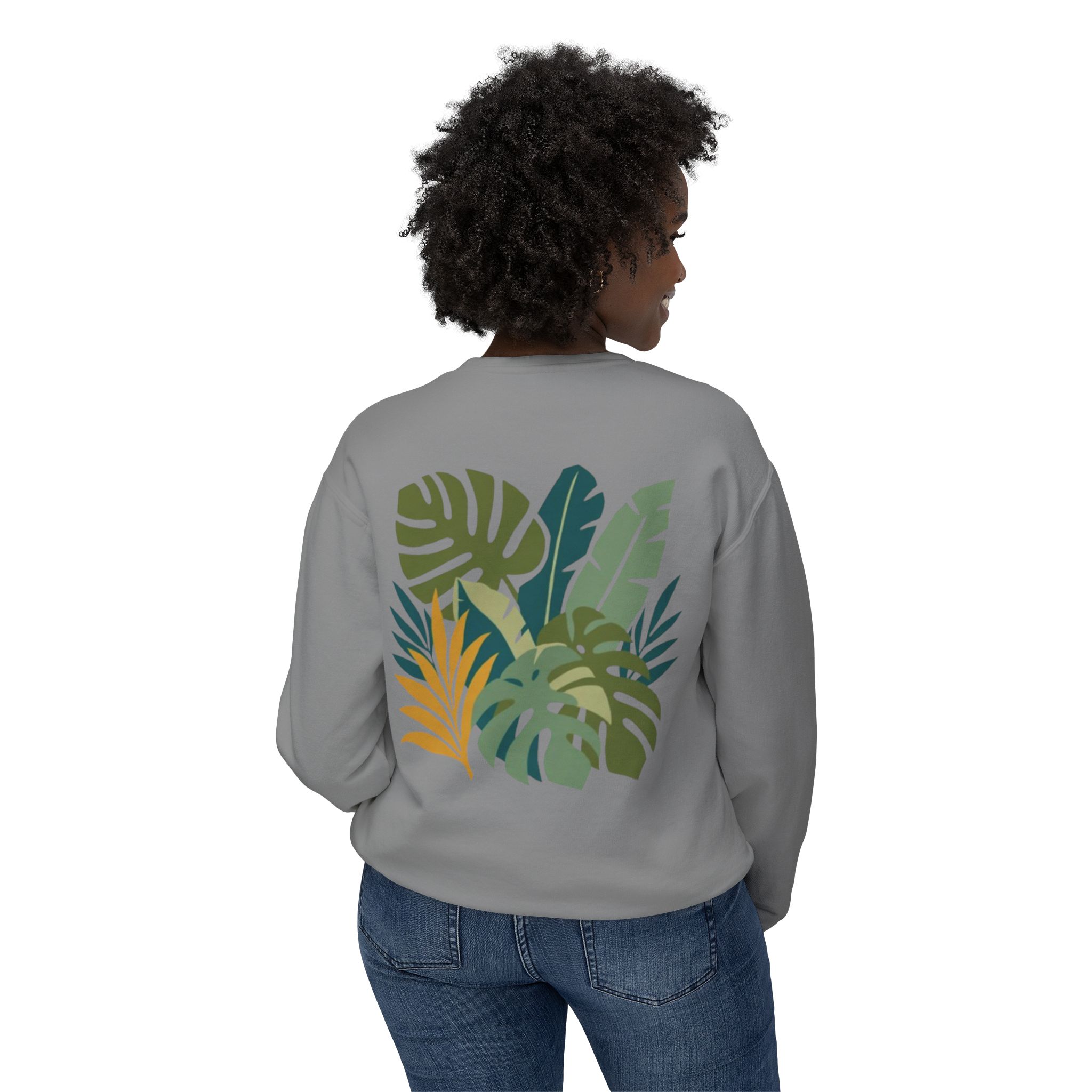 Tropical Leaf Botanical Print Sweatshirt - Image 32
