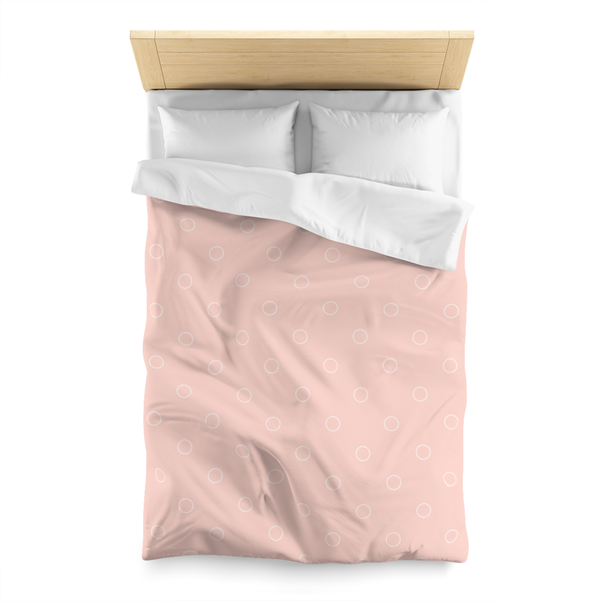 Pink Minimalist Circle Pattern Microfiber Duvet Cover - Image 11