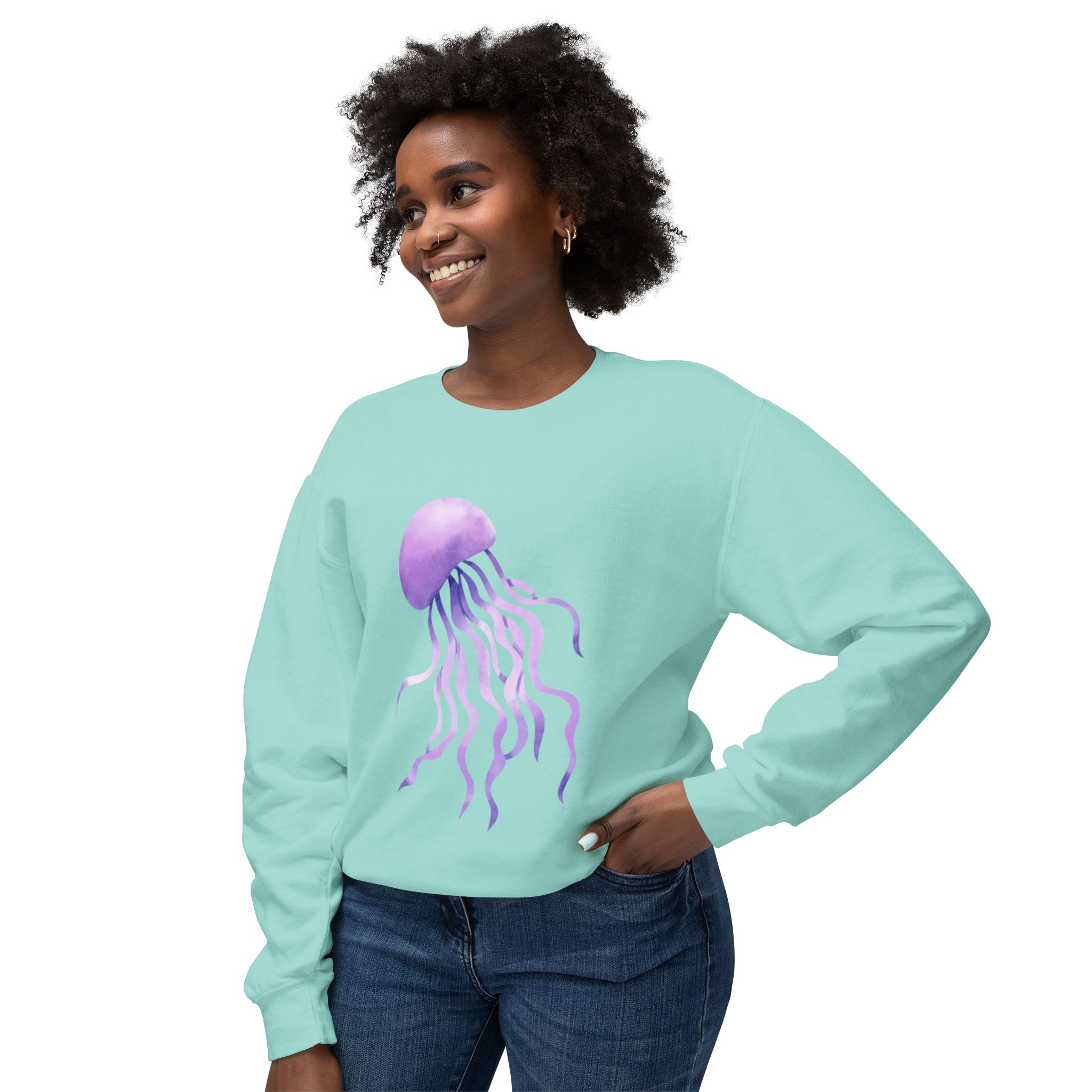 Purple Jellyfish Ocean-Inspired Sweatshirt - Image 35