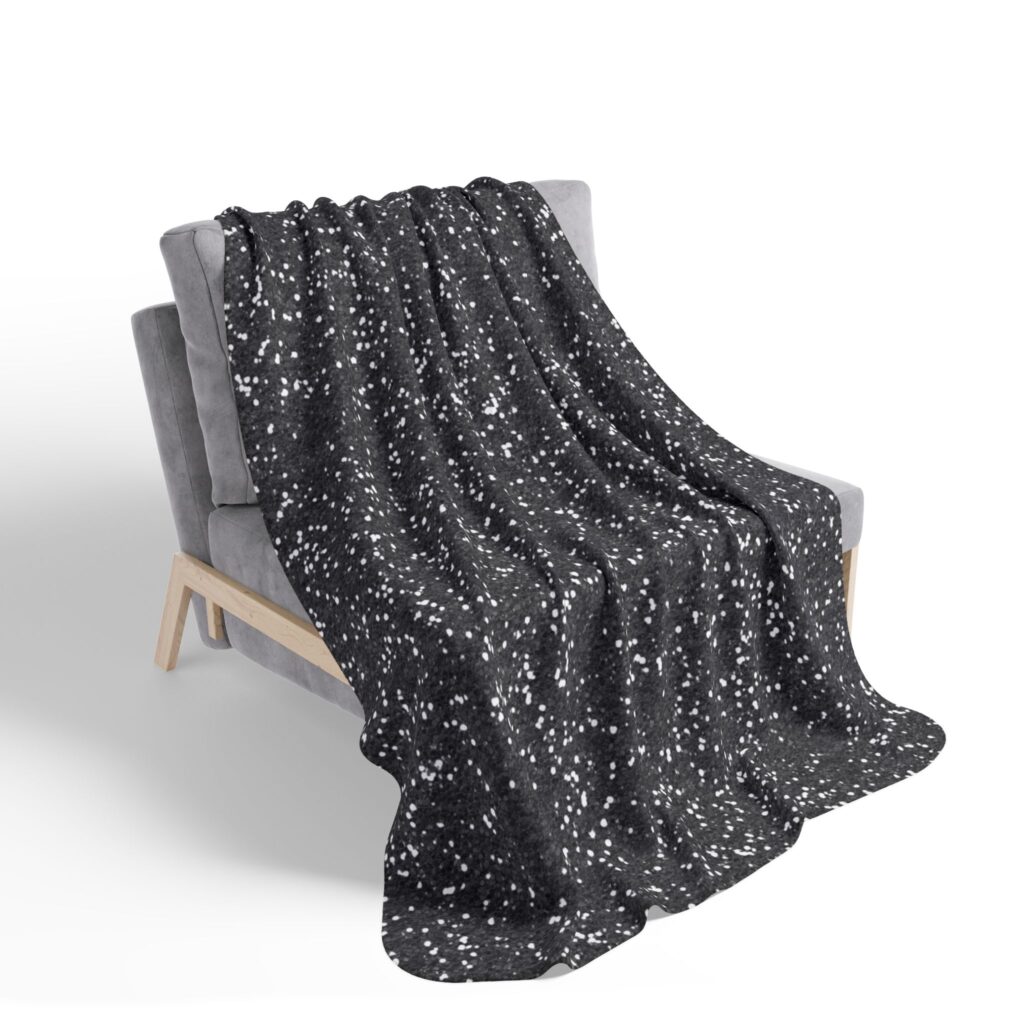 Charcoal Speckled Fleece Sherpa Blanket