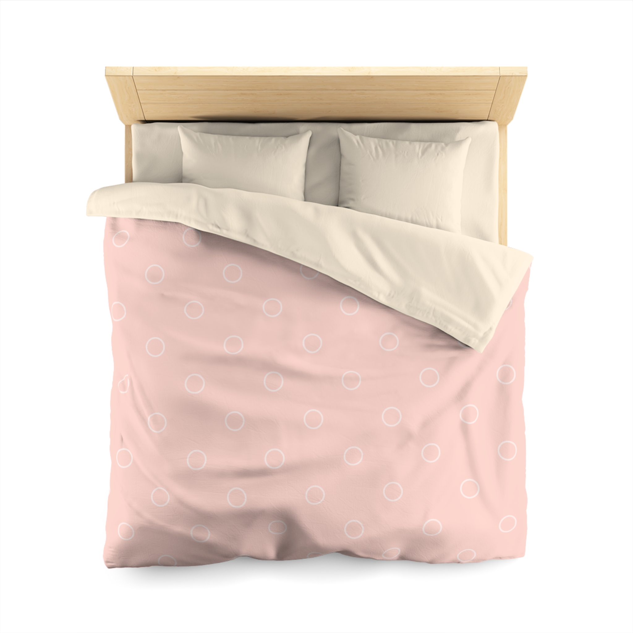 Pink Minimalist Circle Pattern Microfiber Duvet Cover - Image 8